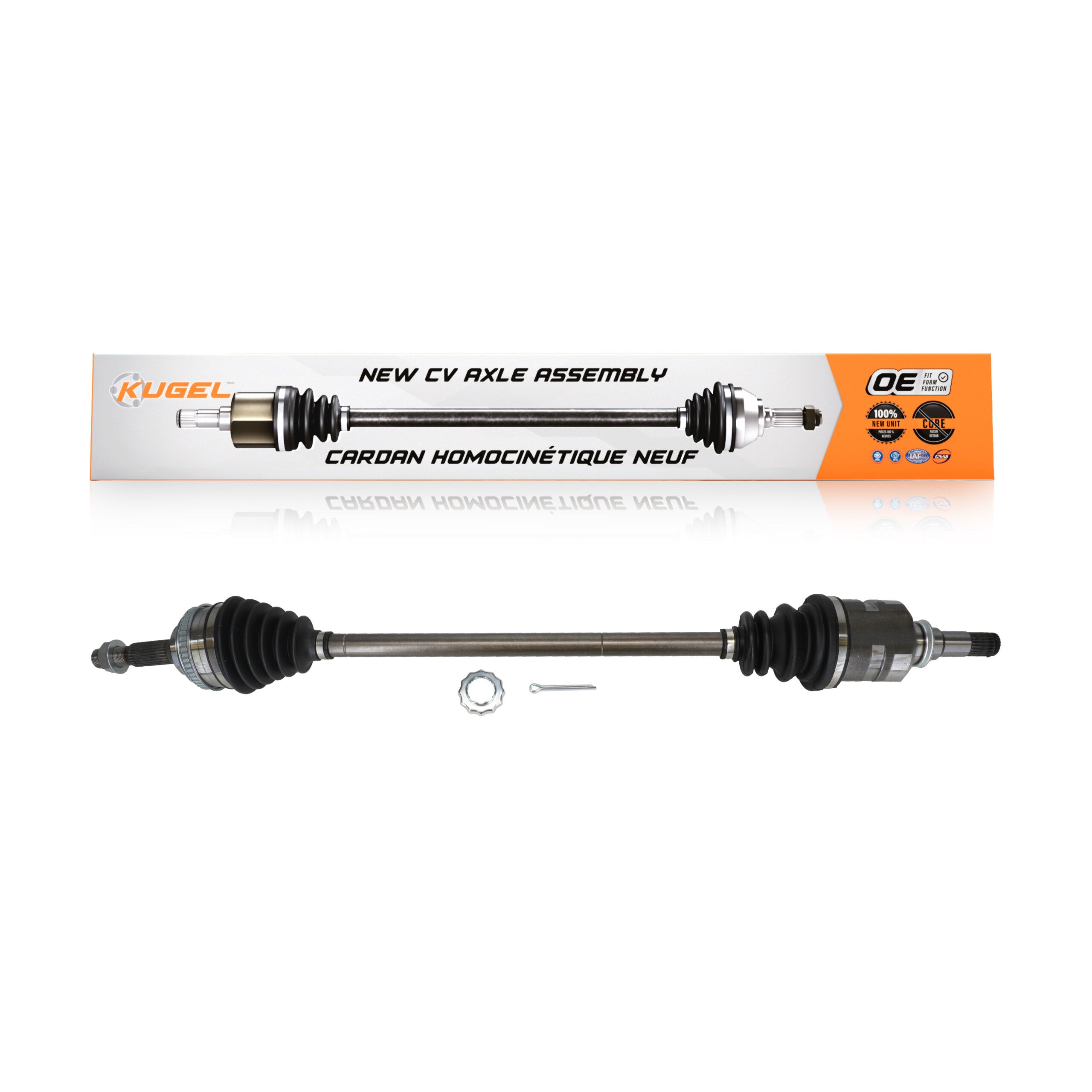 Kugel NCV-TO69520 CV Axle Shaft for 1990-2002 Chevrolet Prizm, Geo Prizm, Toyota Corolla - Front Right