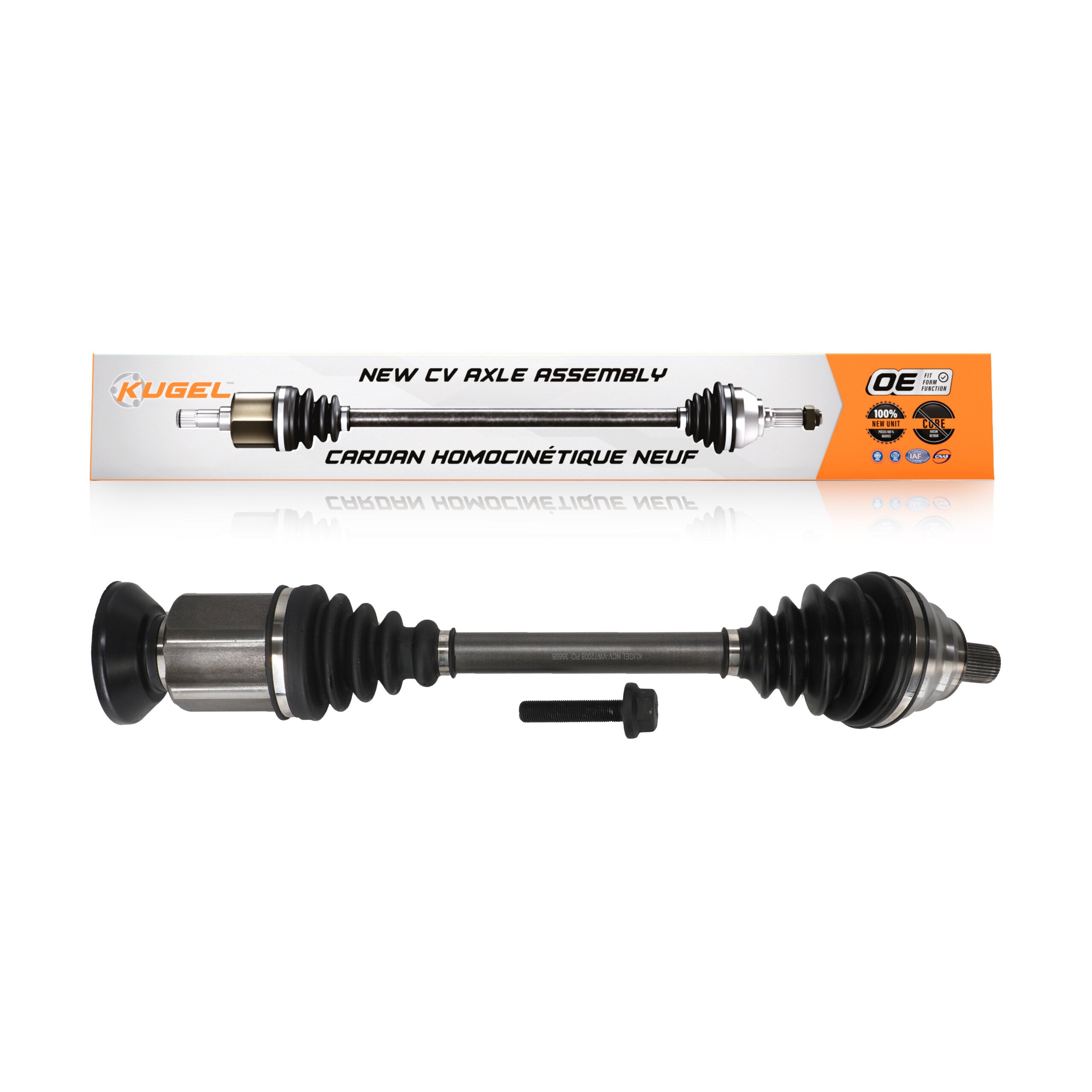 Kugel NCV-VW72008 CV Axle Shaft for 2009-2023 Audi RS3, Audi Q3 Quattro, Audi TT RS Quattro - Front Right