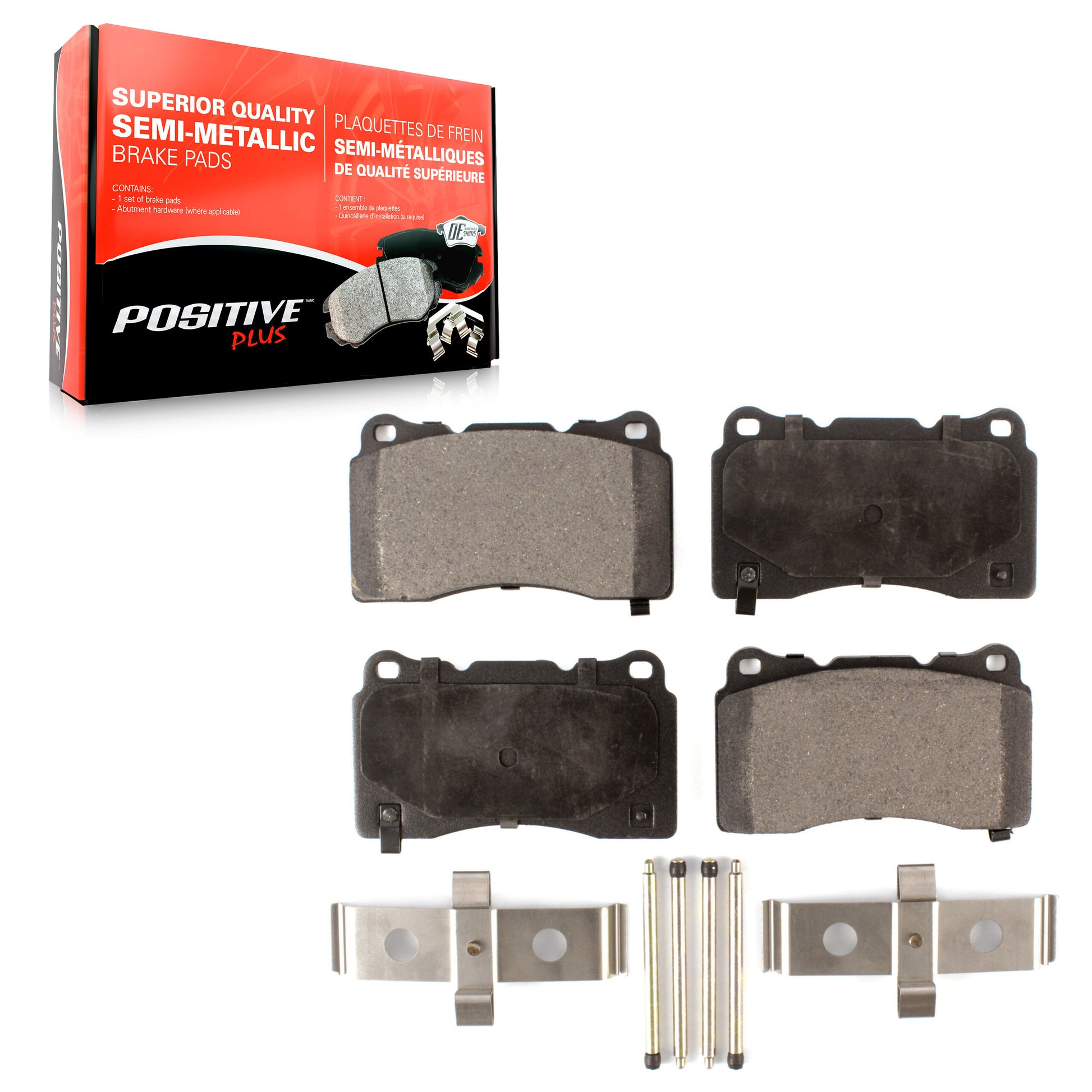 Positive Plus PPF-D1001 Disc Brake Pad for 2003-2024 Honda Civic, Chevrolet Camaro, Tesla S - Front, Rear