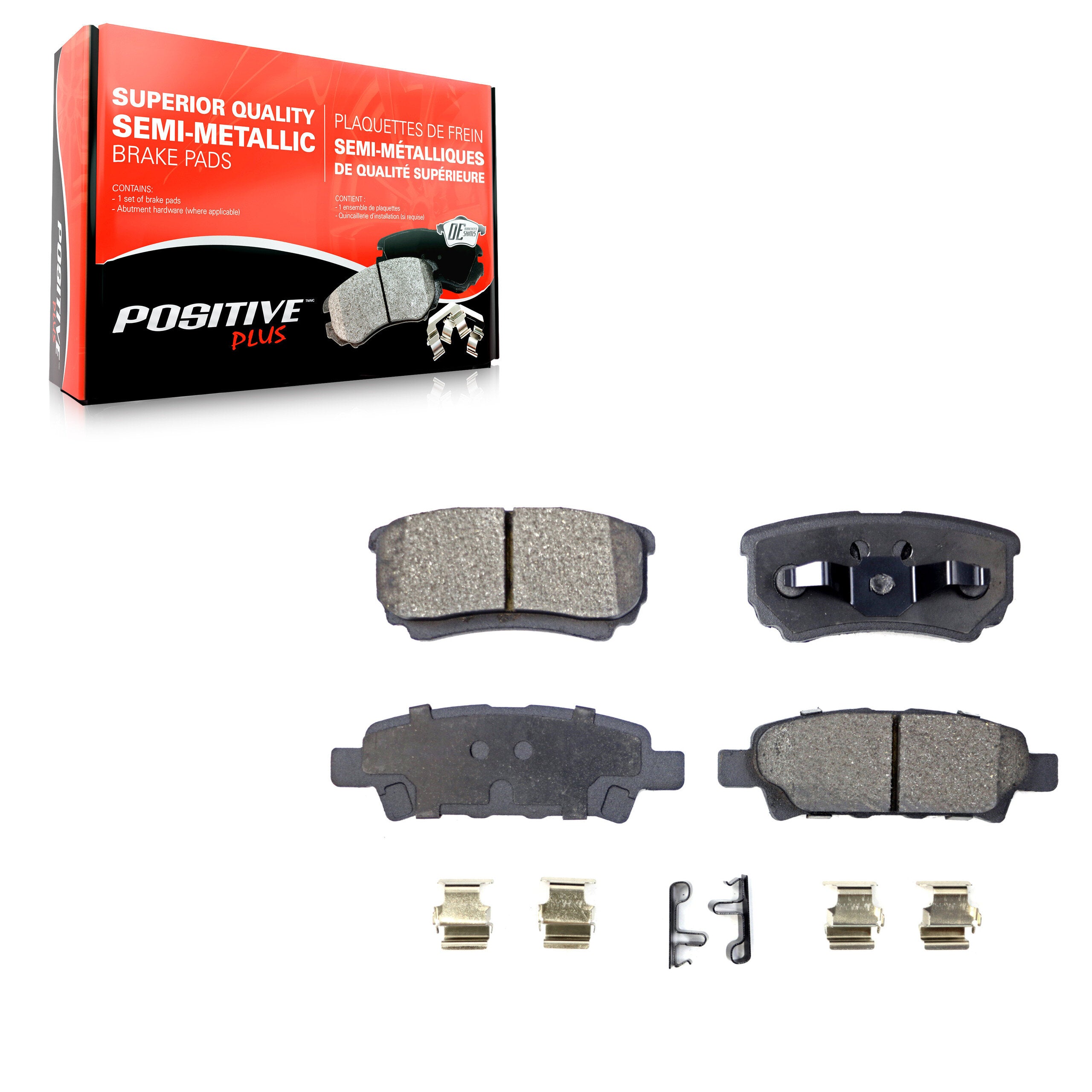 Positive Plus PPF-D1037 Disc Brake Pad for 2004-2017 Mitsubishi Lancer, Chrysler 200, Dodge Caliber - Rear