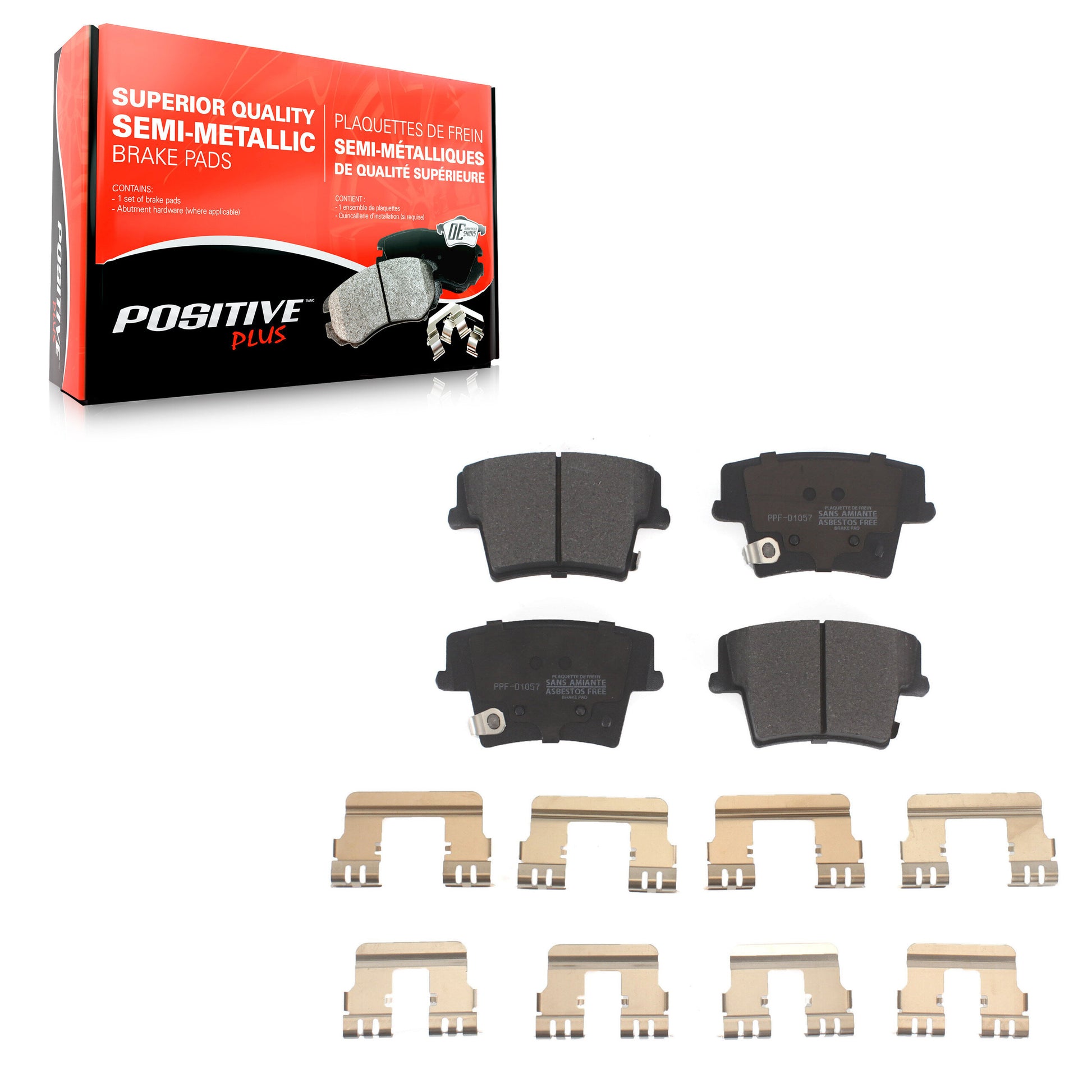 Positive Plus PPF-D1057 Disc Brake Pad for 2005-2023 Dodge Charger, Dodge Challenger, Chrysler 300 - Rear