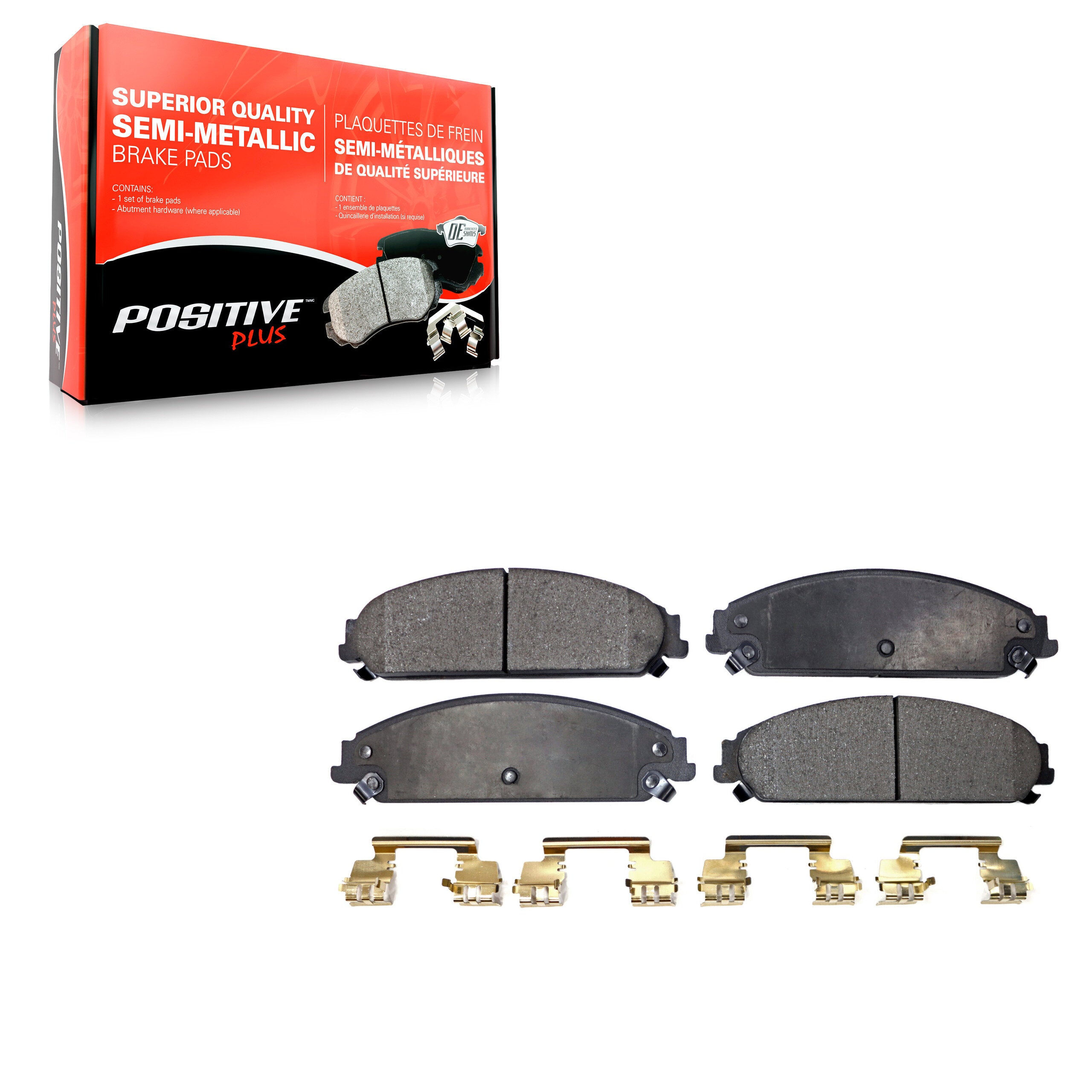 Positive Plus PPF-D1058 Disc Brake Pad for 2005-2023 Chrysler 300, Dodge Challenger, Dodge Charger - Front