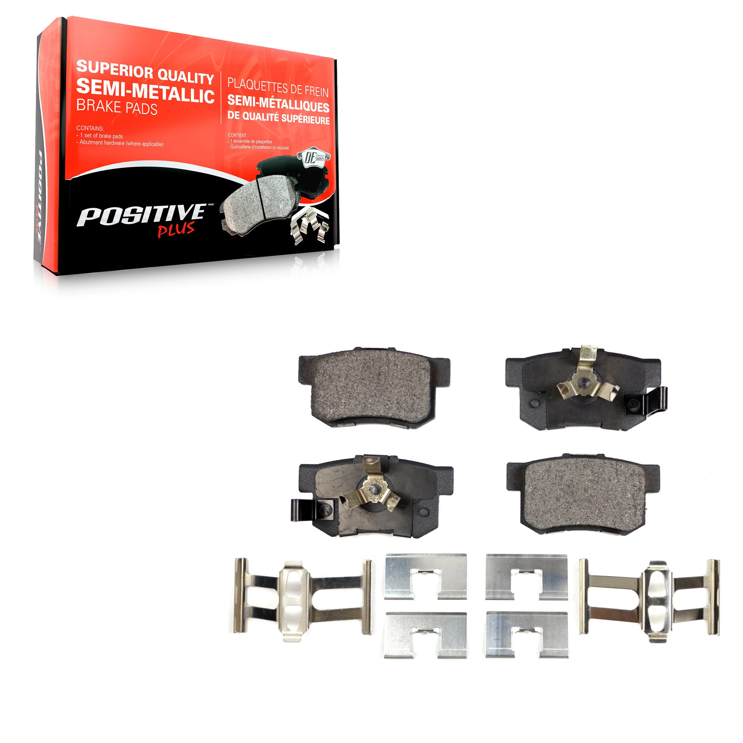 Positive Plus PPF-D1086 Disc Brake Pad for 2005-2018 Acura RDX, Honda Crosstour, Honda Accord Crosstour - Rear