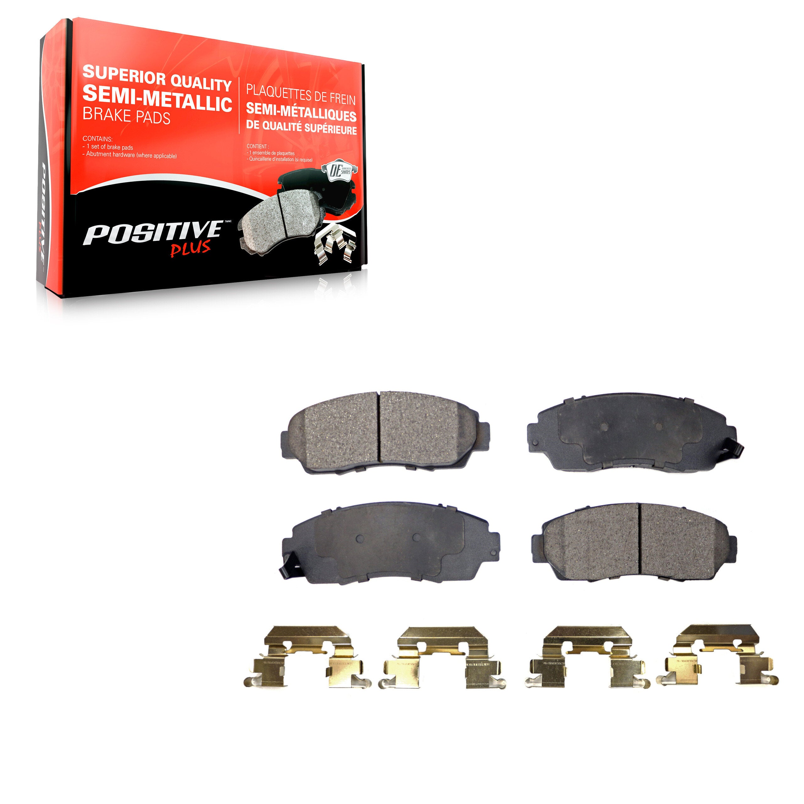 Positive Plus PPF-D1089 Disc Brake Pad for 2005-2012 Honda Crosstour, Honda Accord Crosstour, Acura RDX - Front