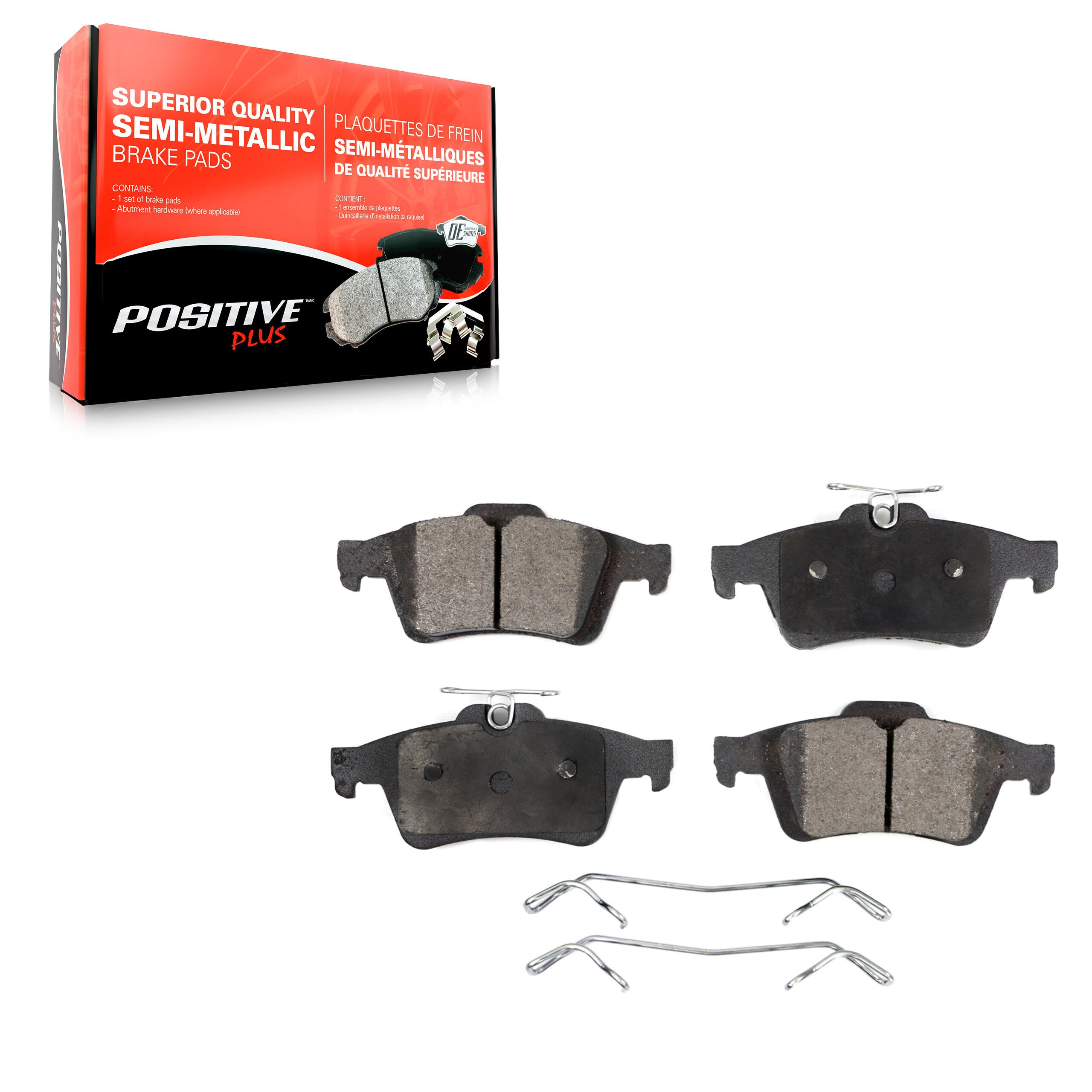 Positive Plus PPF-D1095 Disc Brake Pad for 2004-2023 Ford EcoSport, Ford Focus, Mercedes-Benz G550 4x4 - Rear