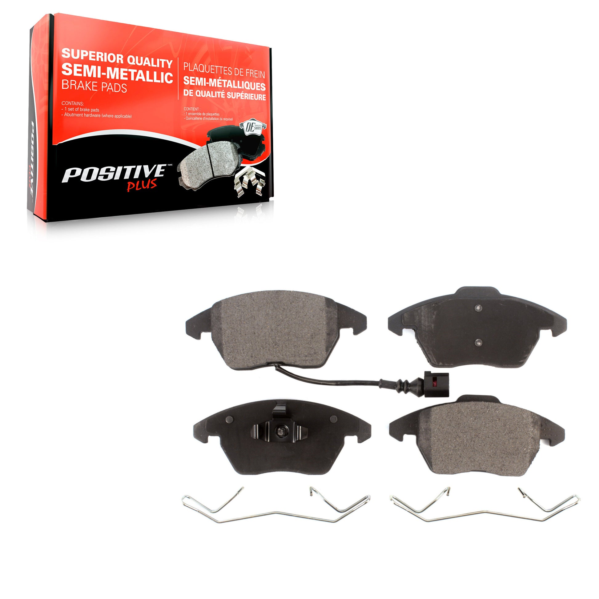 Positive Plus PPF-D1107 Disc Brake Pad for 2005-2019 Volkswagen CC, Volkswagen Jetta, Volkswagen Golf - Front