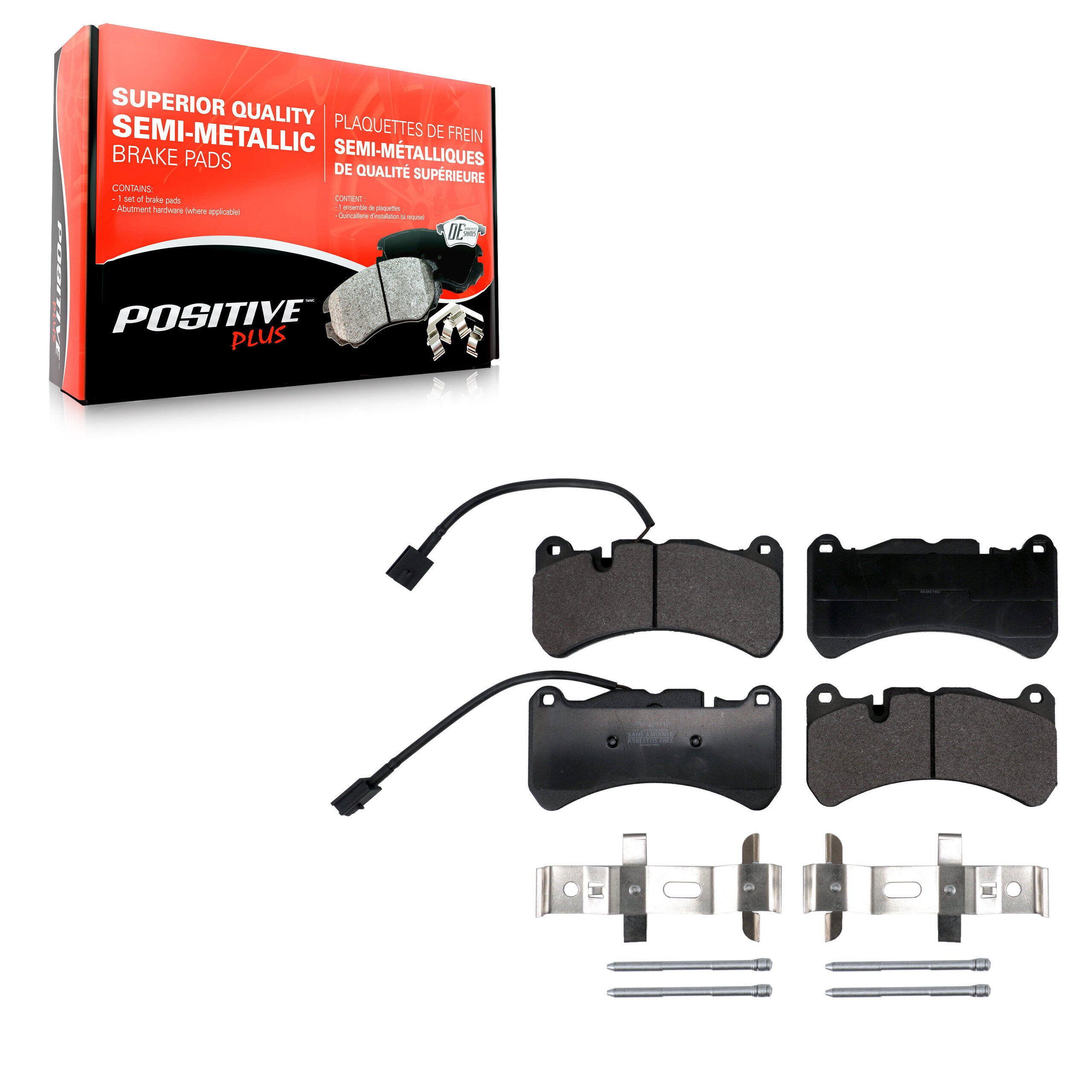 Positive Plus PPF-D1116 Disc Brake Pad for 2005-2022 Alfa Romeo Stelvio, Alfa Romeo Giulia, Mercedes-Benz CLK63 AMG - Front