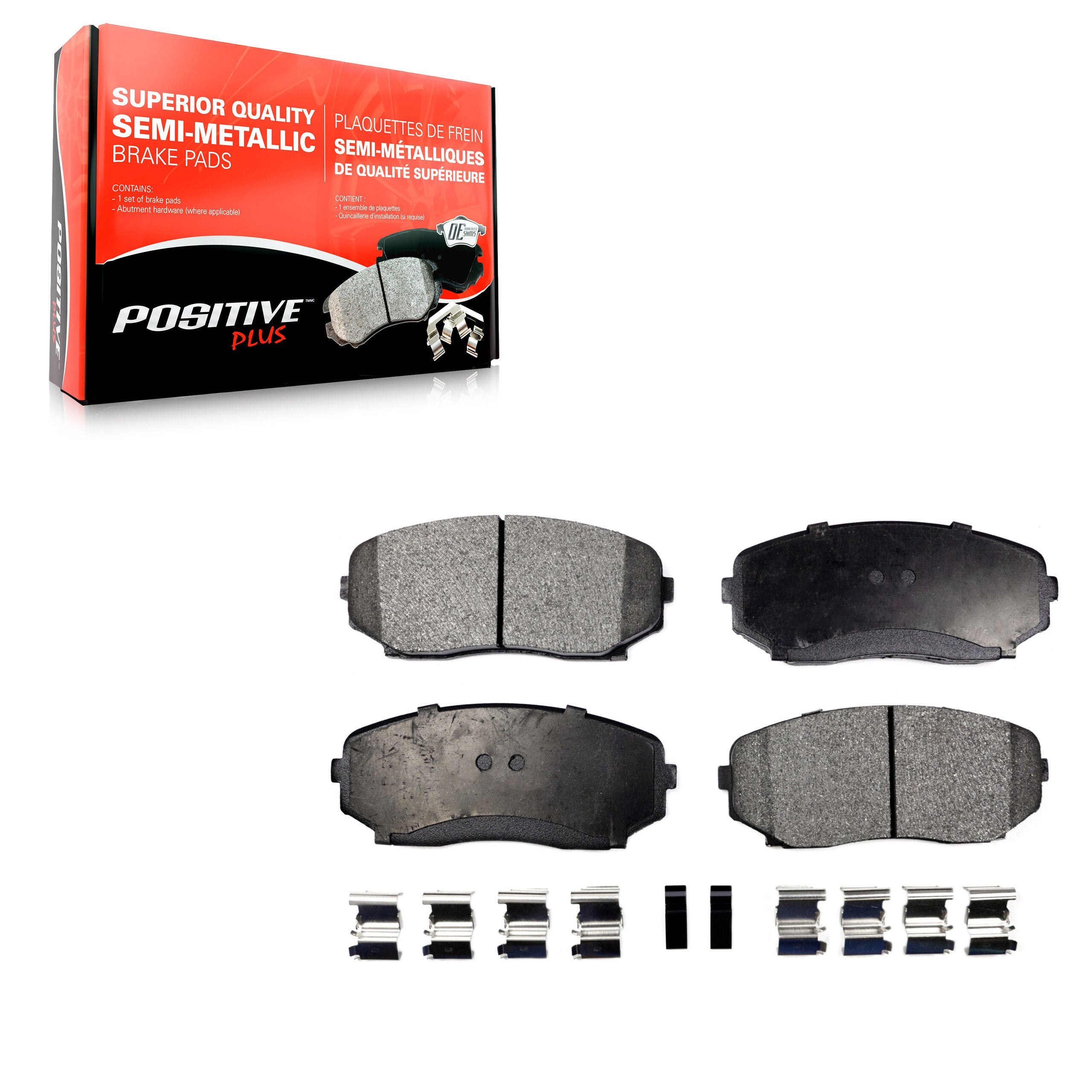 Positive Plus PPF-D1258 Disc Brake Pad for 2007-2024 Mazda CX-5, Ford Edge, Lincoln MKX - Front
