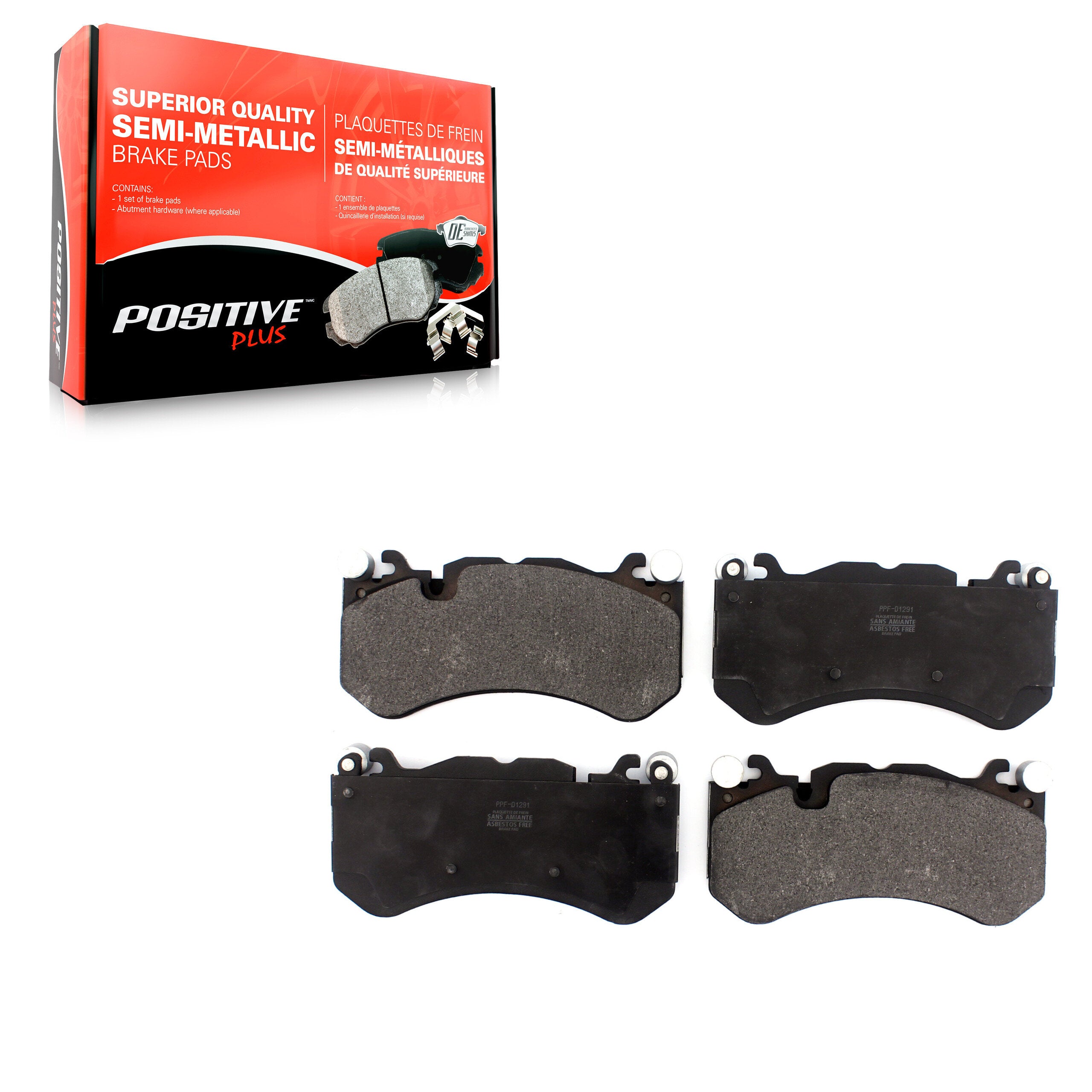 Positive Plus PPF-D1291 Disc Brake Pad for 2007-2023 Mercedes-Benz C63 AMG S, Mercedes-Benz S65 AMG, Mercedes-Benz GLE43 AMG - Front