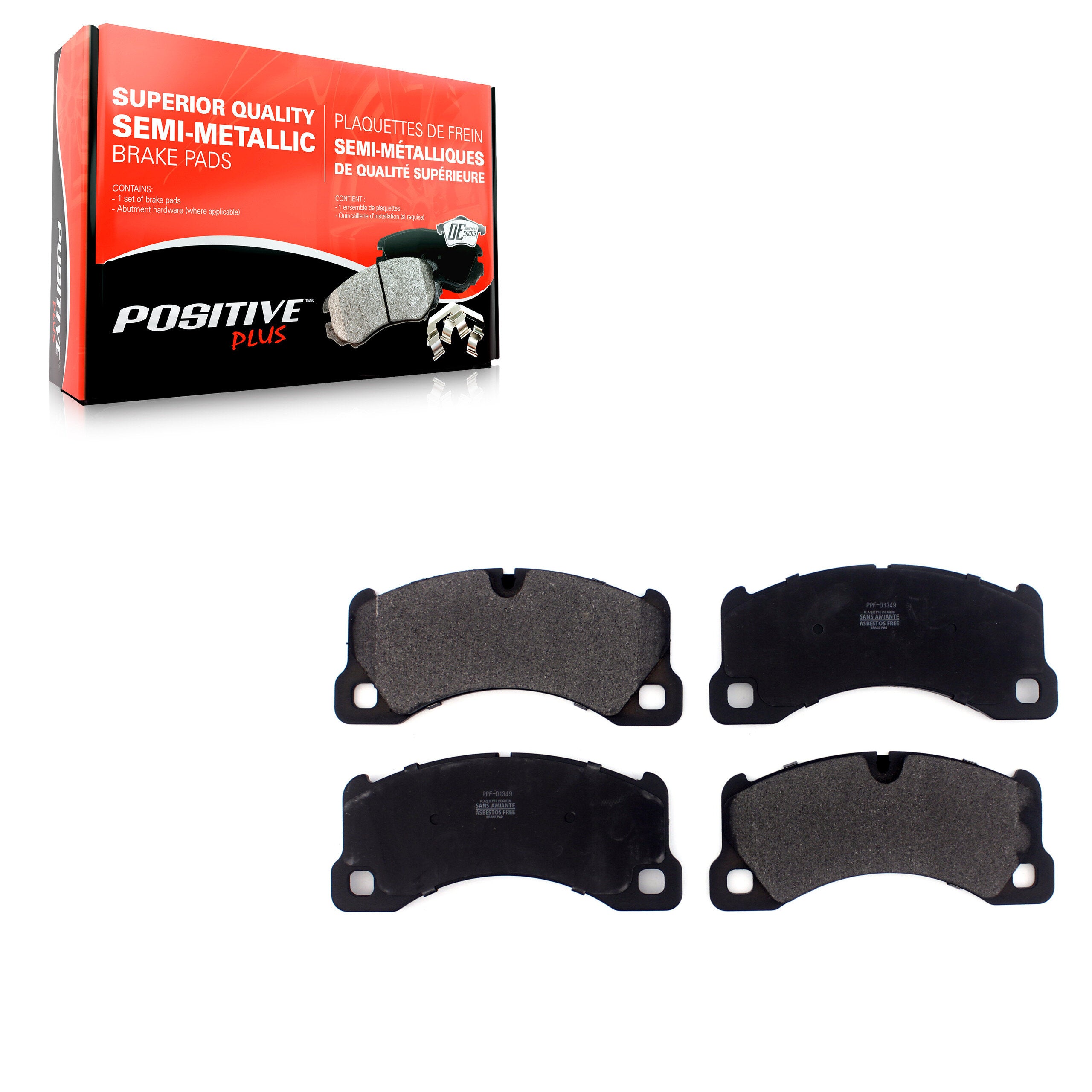 Positive Plus PPF-D1349 Disc Brake Pad for 2008-2023 Porsche Panamera, Porsche Taycan, Porsche Macan - Front