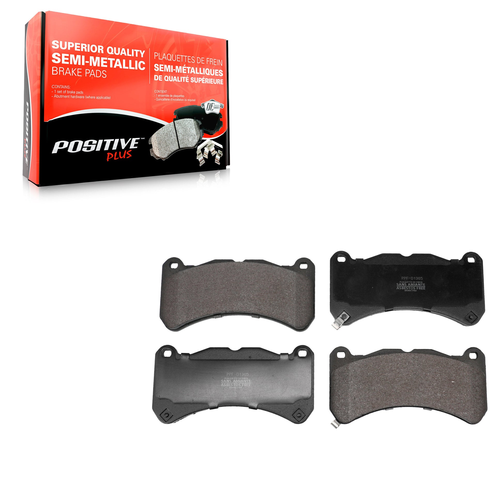 Positive Plus PPF-D1365 Disc Brake Pad for 2008-2021 Subaru WRX STI, Lexus IS F - Front