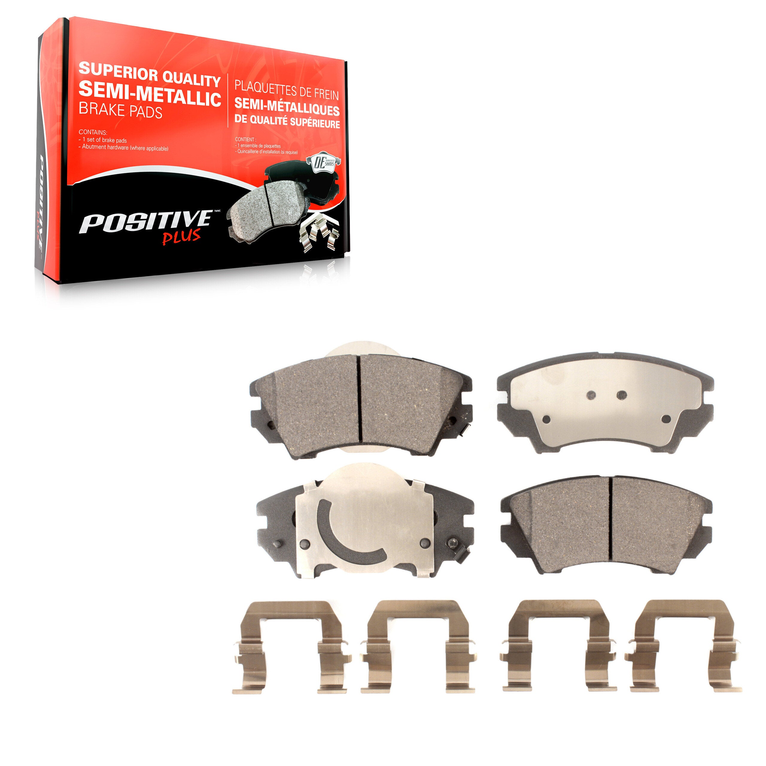 Positive Plus PPF-D1404 Disc Brake Pad for 2010-2017 GMC Terrain, Chevrolet Caprice, Saab 9-5 - Front
