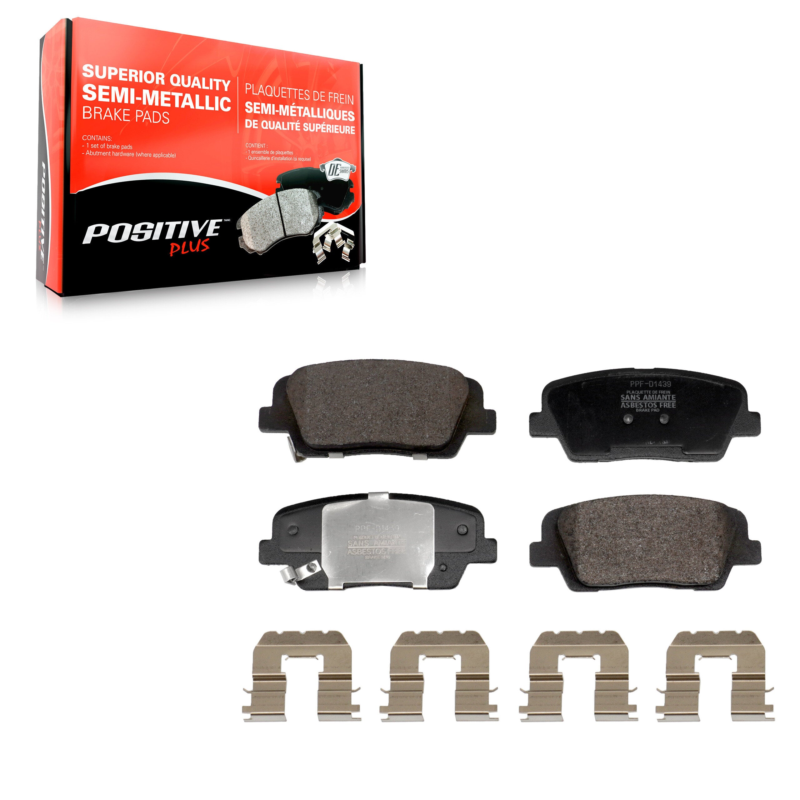 Positive Plus PPF-D1439 Disc Brake Pad for 2010-2016 Kia Sorento, Hyundai Santa Fe Sport, Hyundai Santa Fe XL - Rear