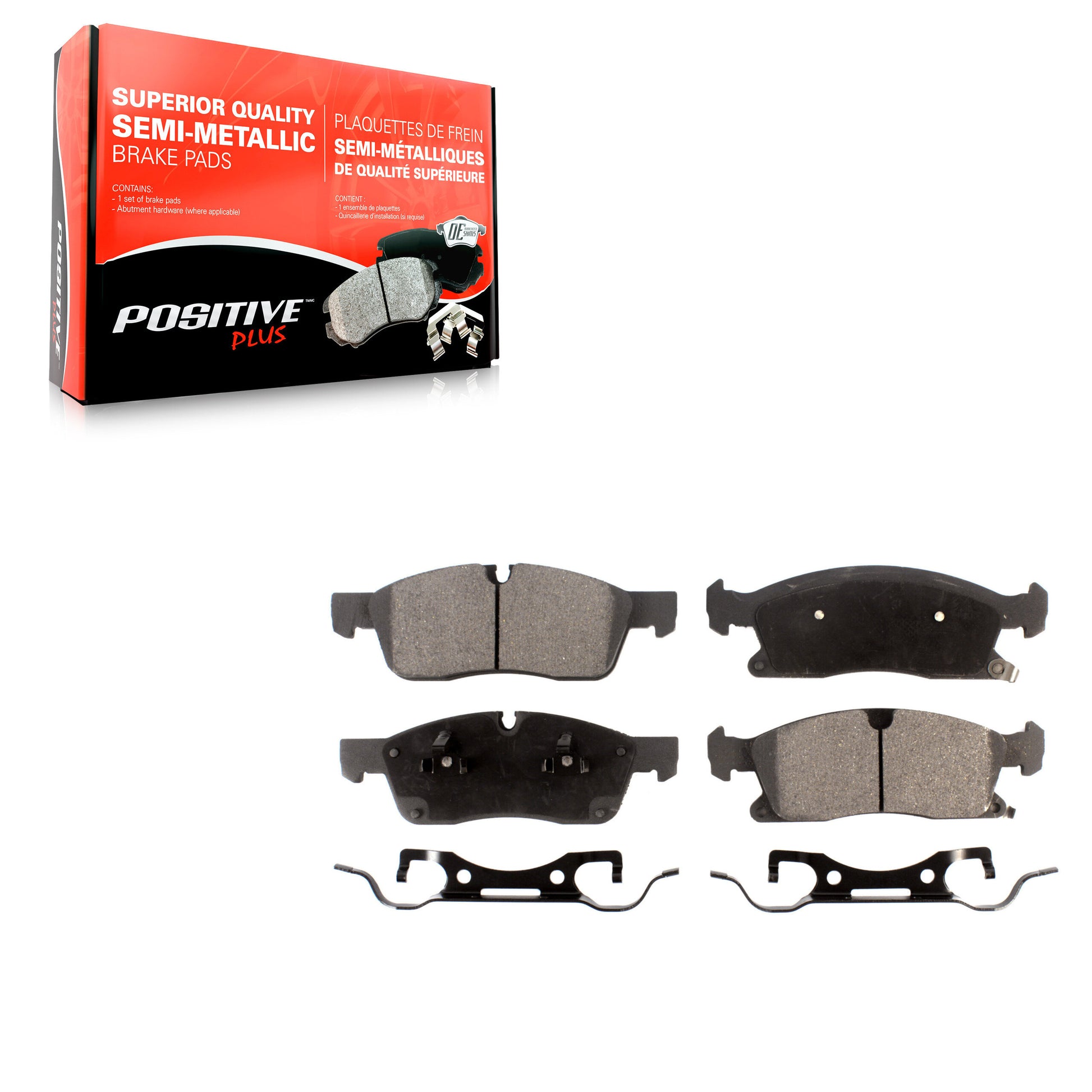 Positive Plus PPF-D1455 Disc Brake Pad for 2011-2024 Dodge Durango, Jeep Grand Cherokee WK, Mercedes-Benz GLS450 - Front