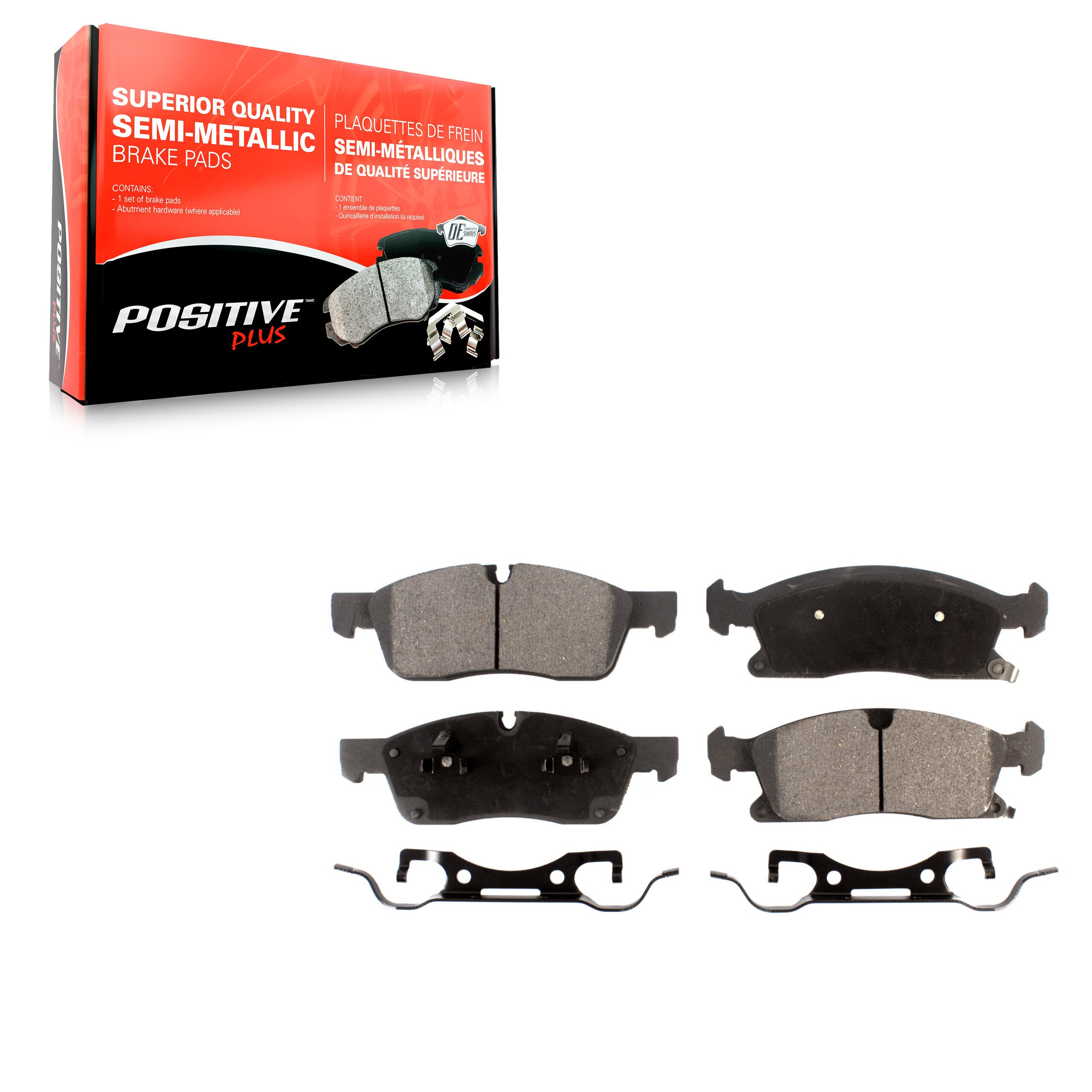 Positive Plus PPF-D1455 Disc Brake Pad for 2011-2024 Dodge Durango, Jeep Grand Cherokee WK, Mercedes-Benz GLS450 - Front