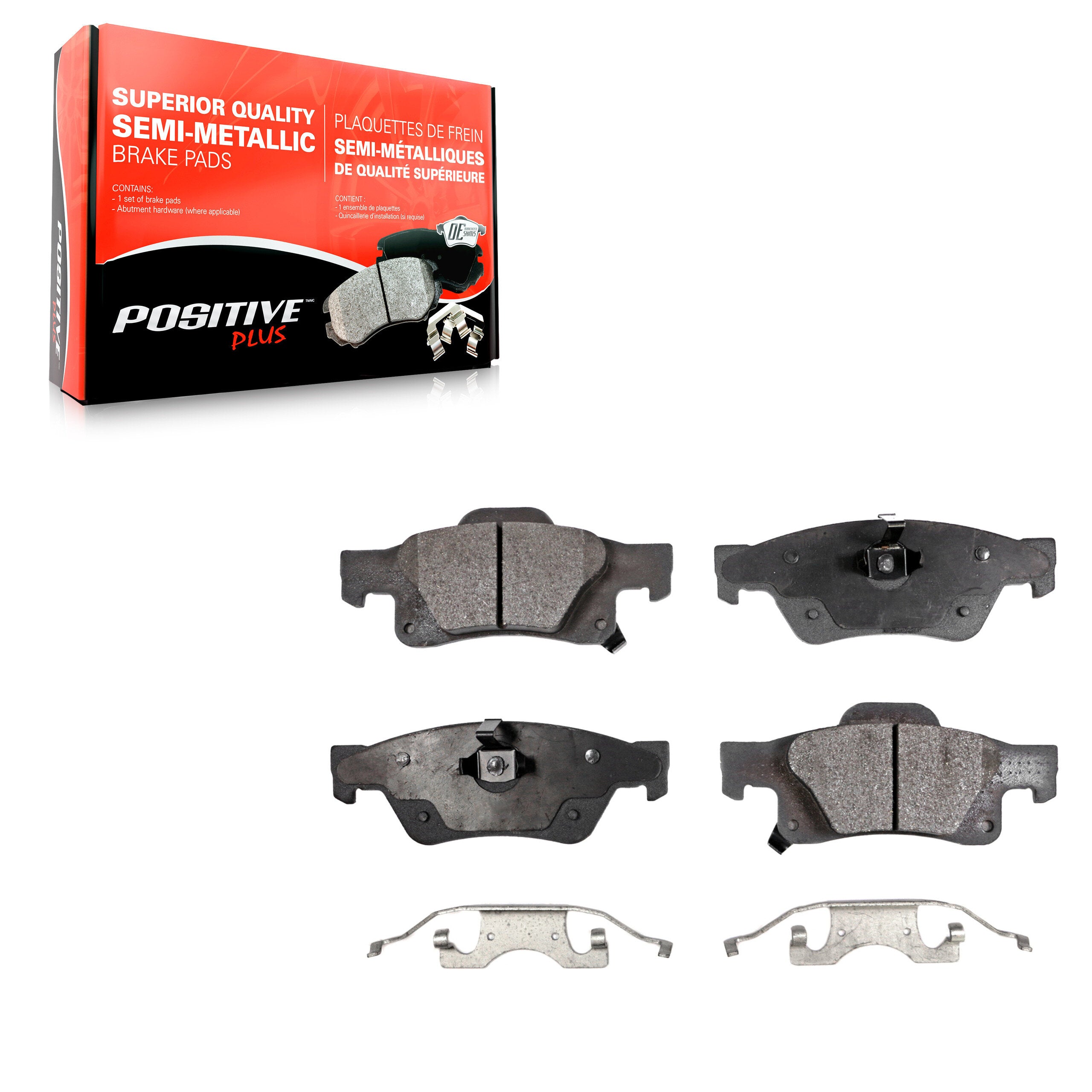 Positive Plus PPF-D1498 Disc Brake Pad for 2011-2024 Jeep Grand Cherokee WK, Dodge Durango, Jeep Grand Cherokee - Rear