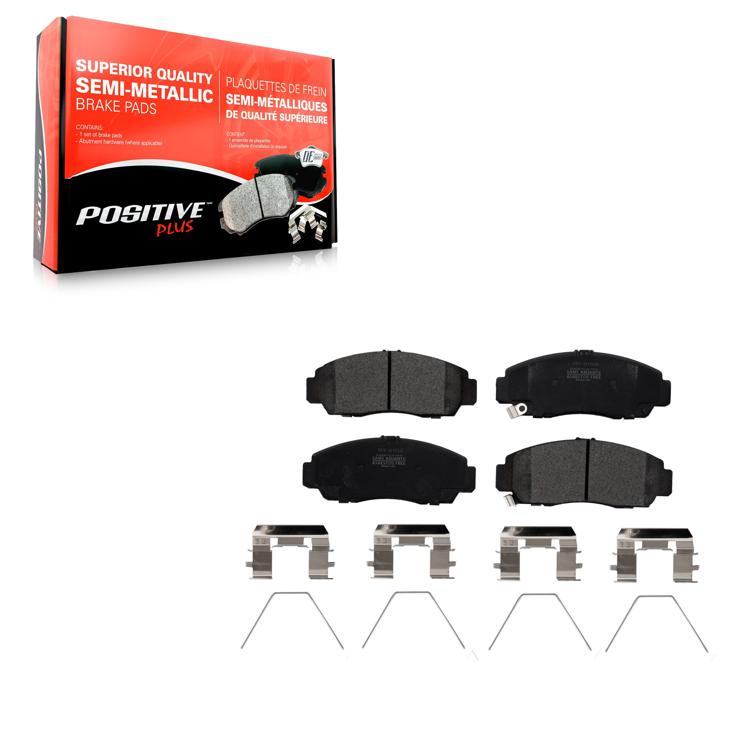 Positive Plus PPF-D1506 Disc Brake Pad for 2010-2014 Honda Accord, Acura TSX - Front