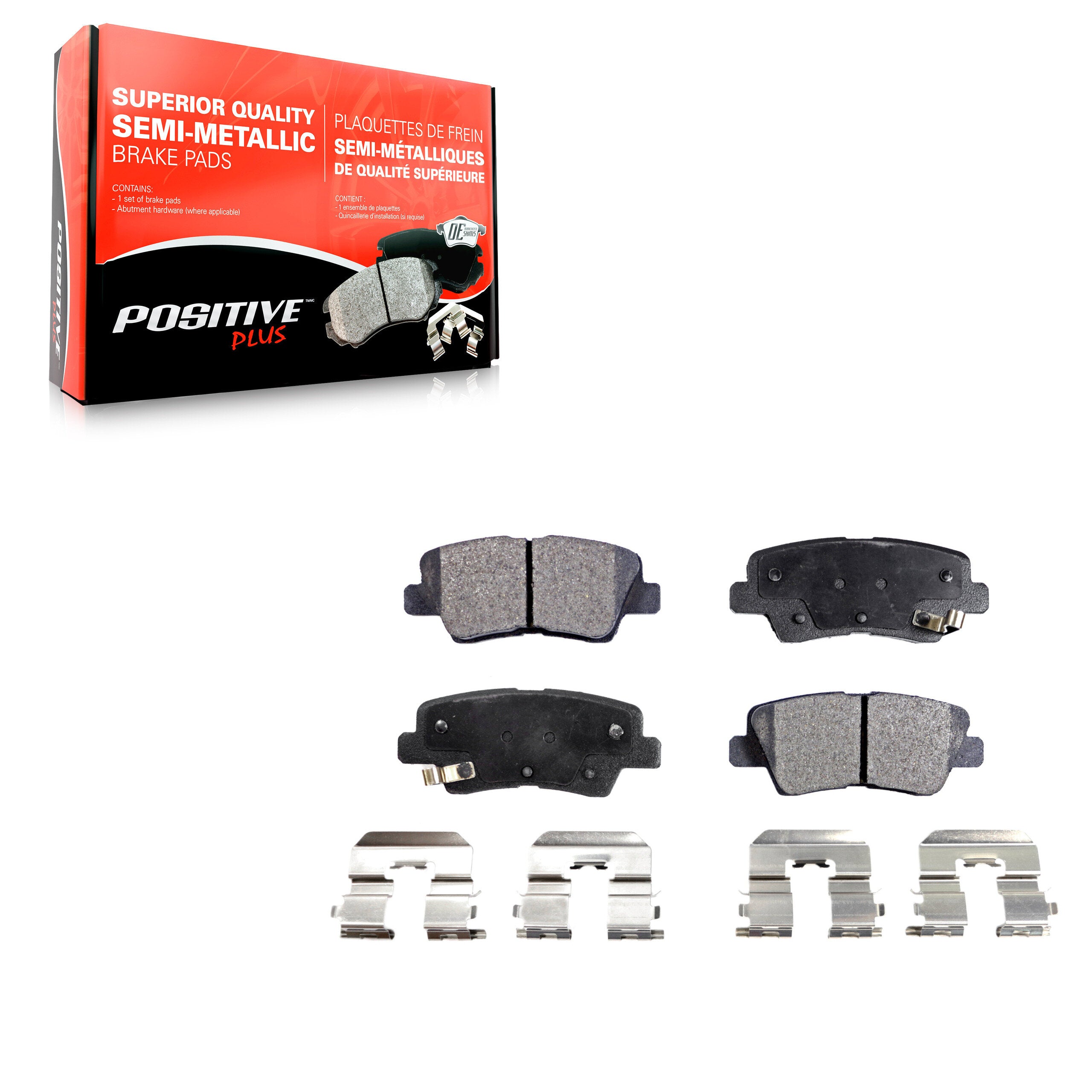 Positive Plus PPF-D1544 Disc Brake Pad for 2011-2018 Kia Rio, Kia Optima, Kia Soul EV - Rear