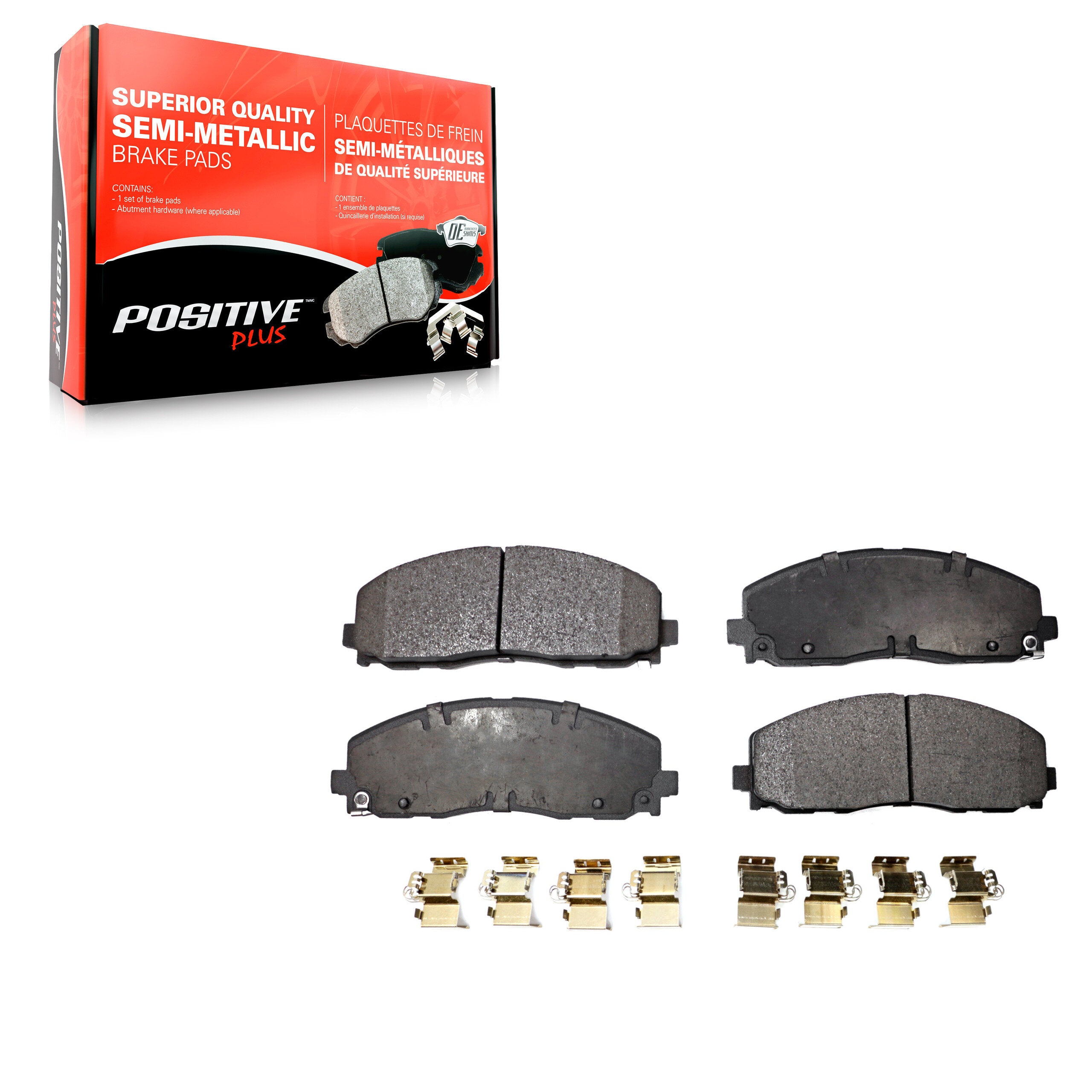 Positive Plus PPF-D1589 Disc Brake Pad for 2009-2025 Chrysler Grand Caravan, Chrysler Pacifica, Chrysler Voyager - Front
