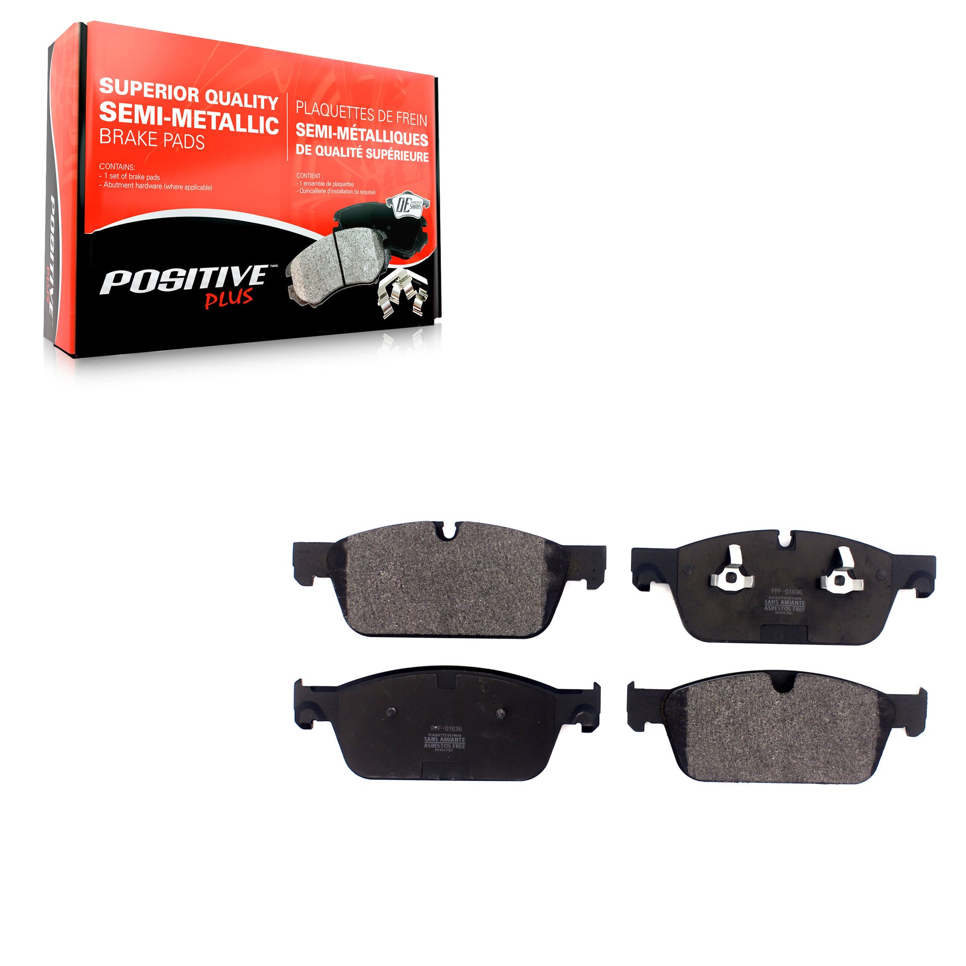 Positive Plus PPF-D1636 Disc Brake Pad for 2012-2018 Mercedes-Benz GLS350d, Mercedes-Benz GLE550e, Mercedes-Benz GL350 - Front
