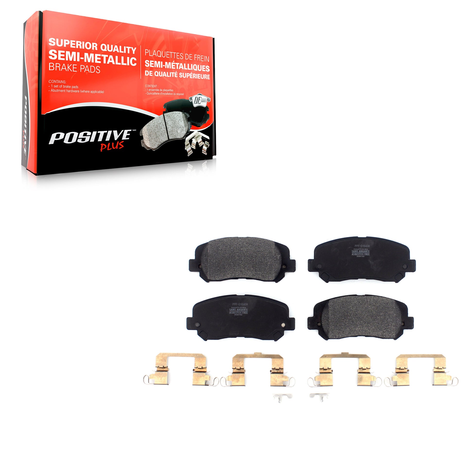 Positive Plus PPF-D1640A Disc Brake Pad for 2015-2023 Jeep Cherokee, Chrysler 200 - Front