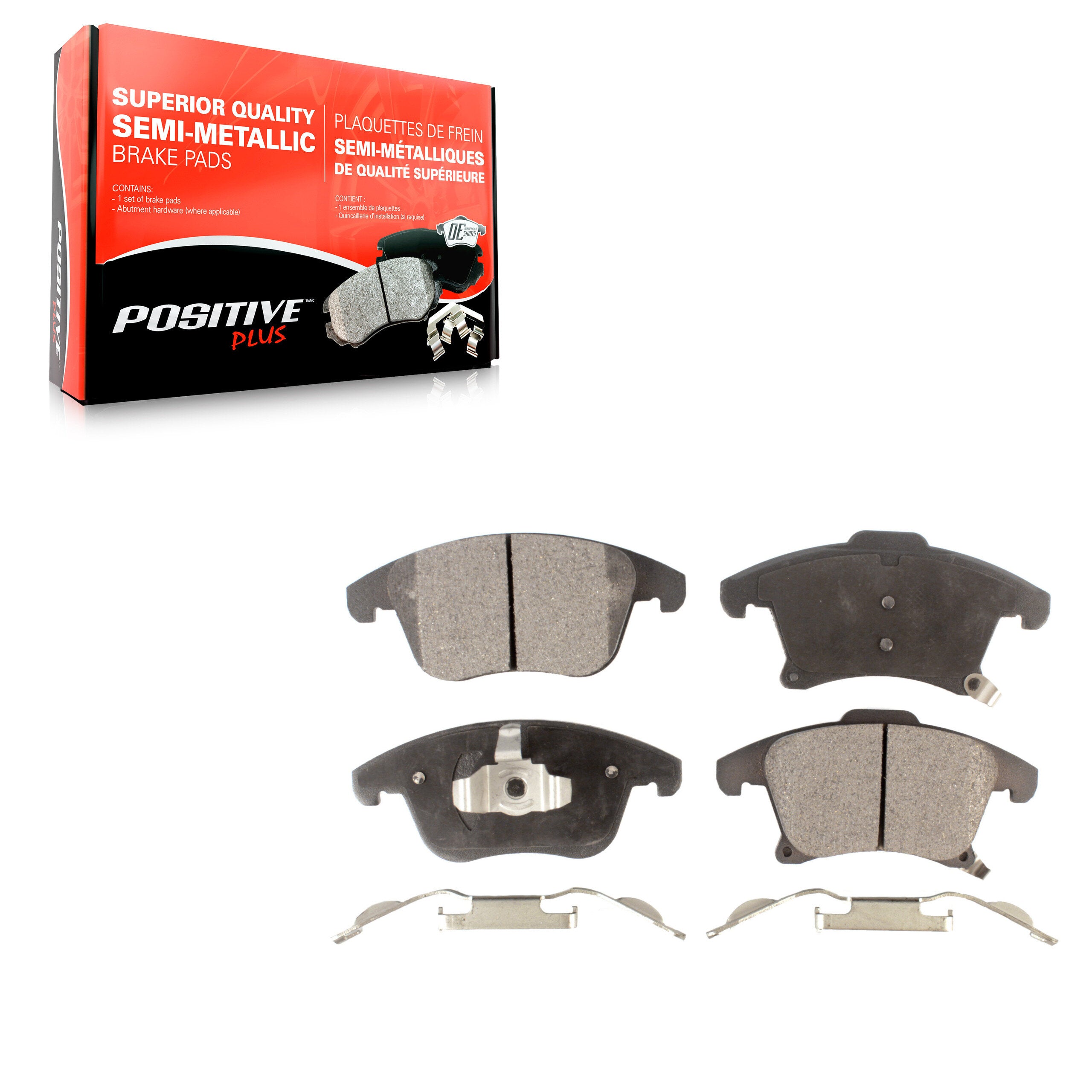 Positive Plus PPF-D1653 Disc Brake Pad for 2013-2020 Ford Fusion, Ford Police Responder Hybrid, Ford SSV Plug-In Hybrid - Front