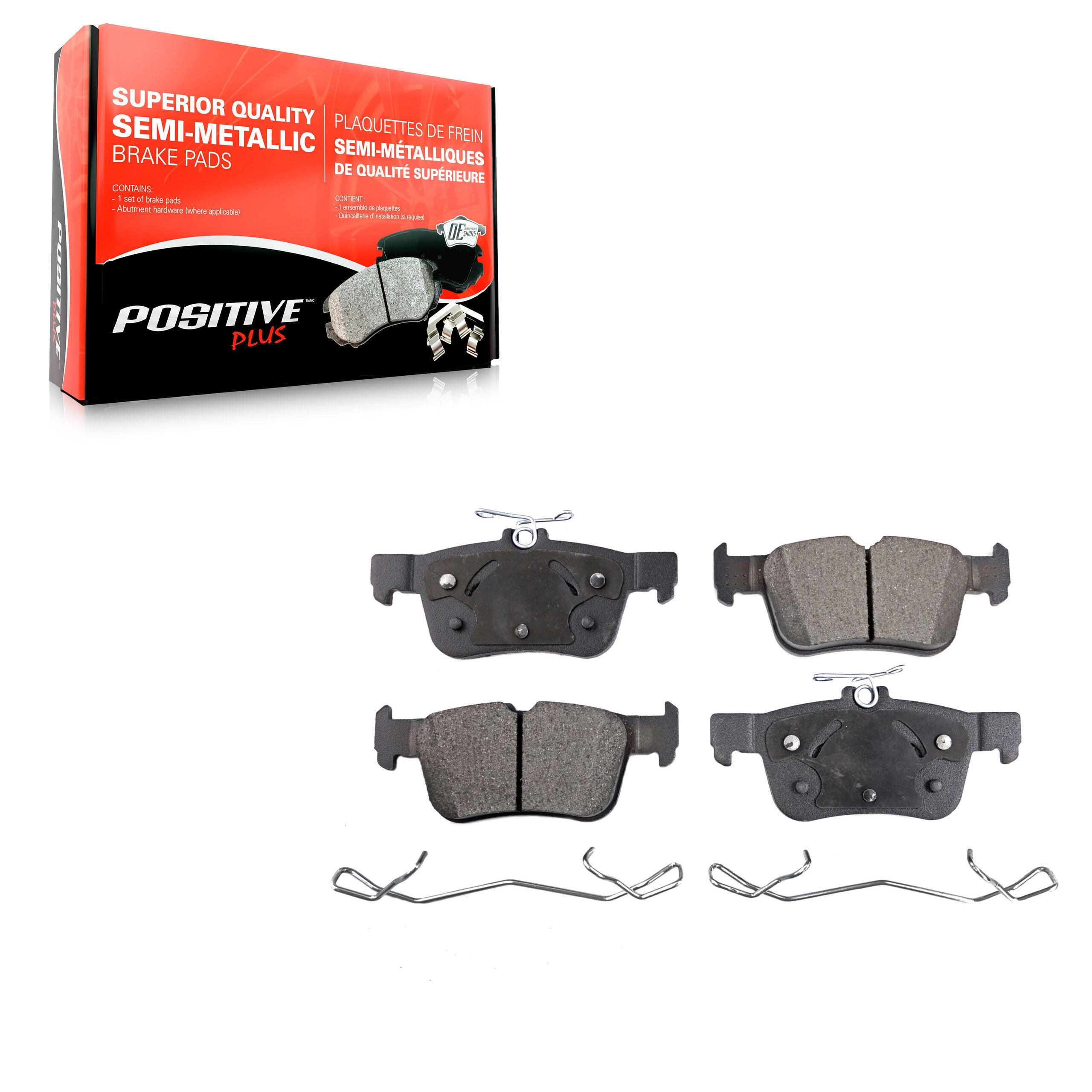 Positive Plus PPF-D1665 Disc Brake Pad for 2013-2023 Ford Edge, Ford SSV Plug-In Hybrid, Lincoln Nautilus - Rear