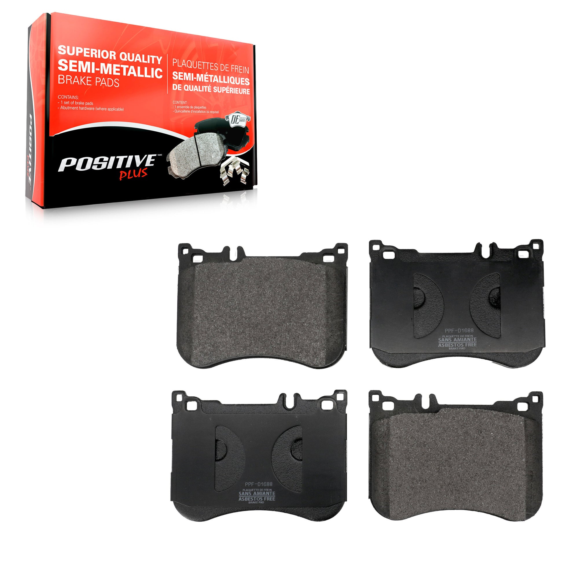 Positive Plus PPF-D1688 Disc Brake Pad for 2013-2023 Mercedes-Benz CLS53 AMG, Mercedes-Benz E53 AMG, Mercedes-Benz Maybach S560 - Front