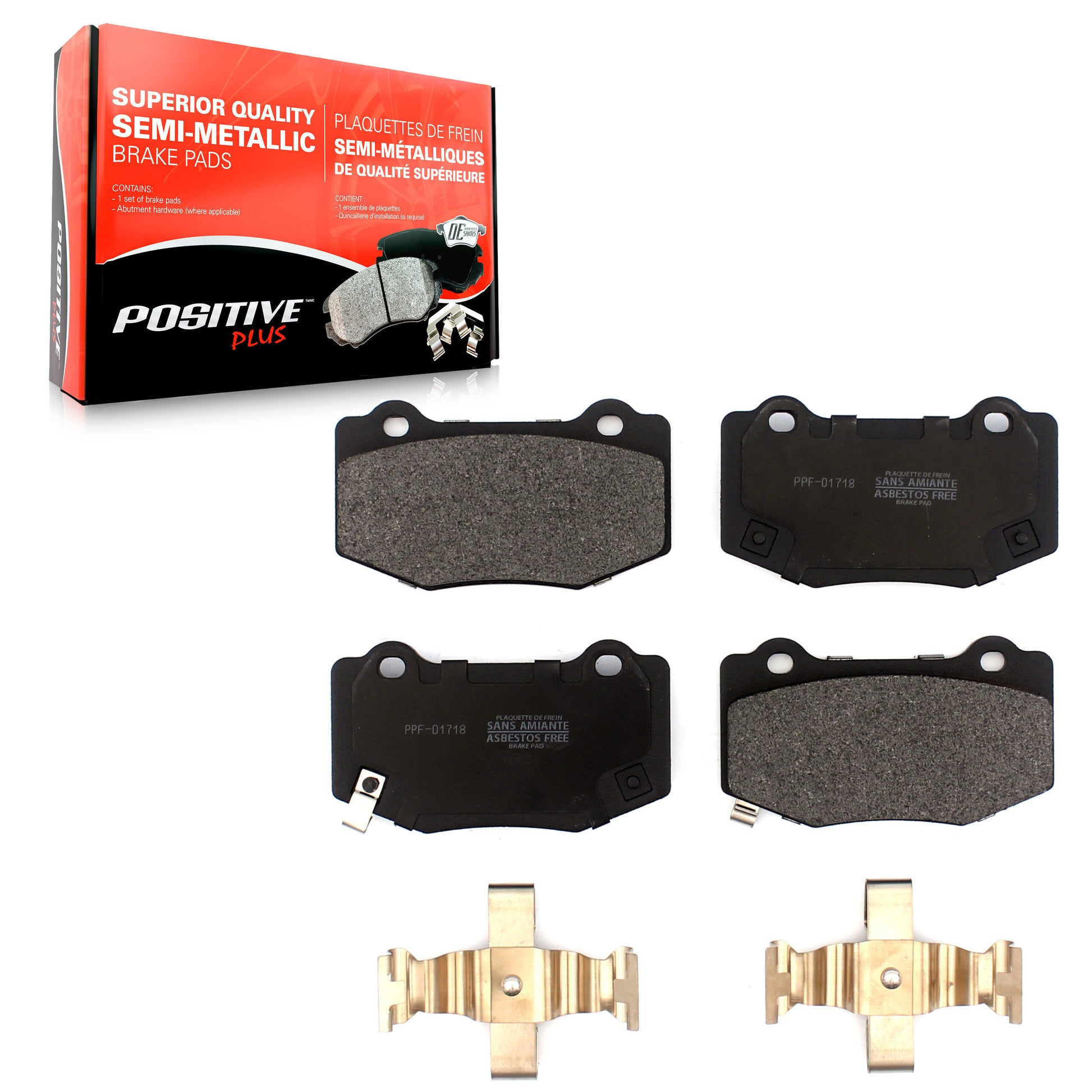 Positive Plus PPF-D1718 Disc Brake Pad for 2014-2021 Chevrolet Corvette, Chevrolet Camaro, Cadillac ATS - Rear