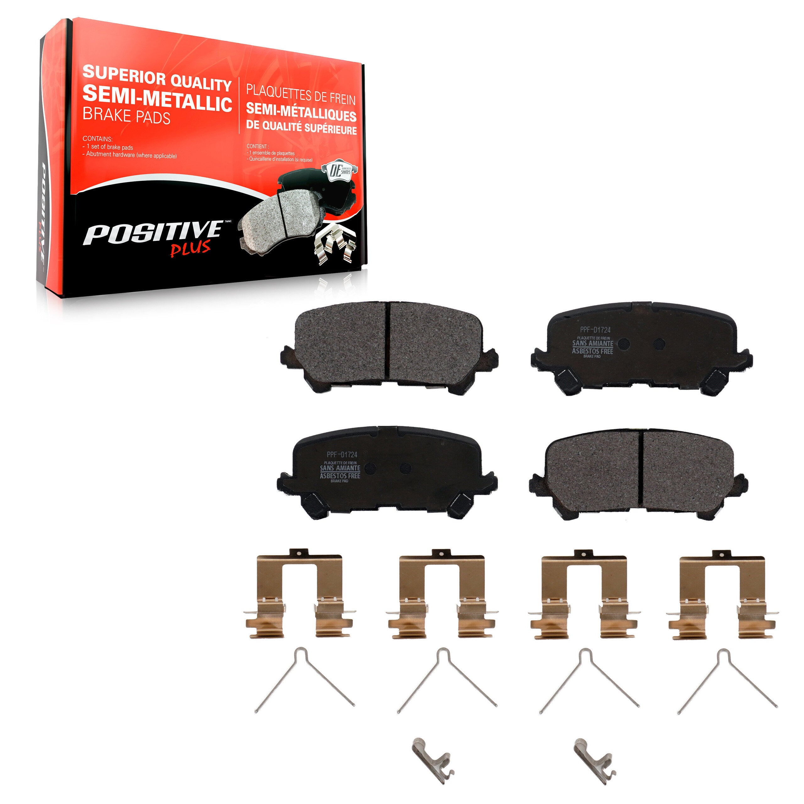 Positive Plus PPF-D1724 Disc Brake Pad for 2014-2025 Honda Passport, Honda Ridgeline, Honda Pilot - Rear