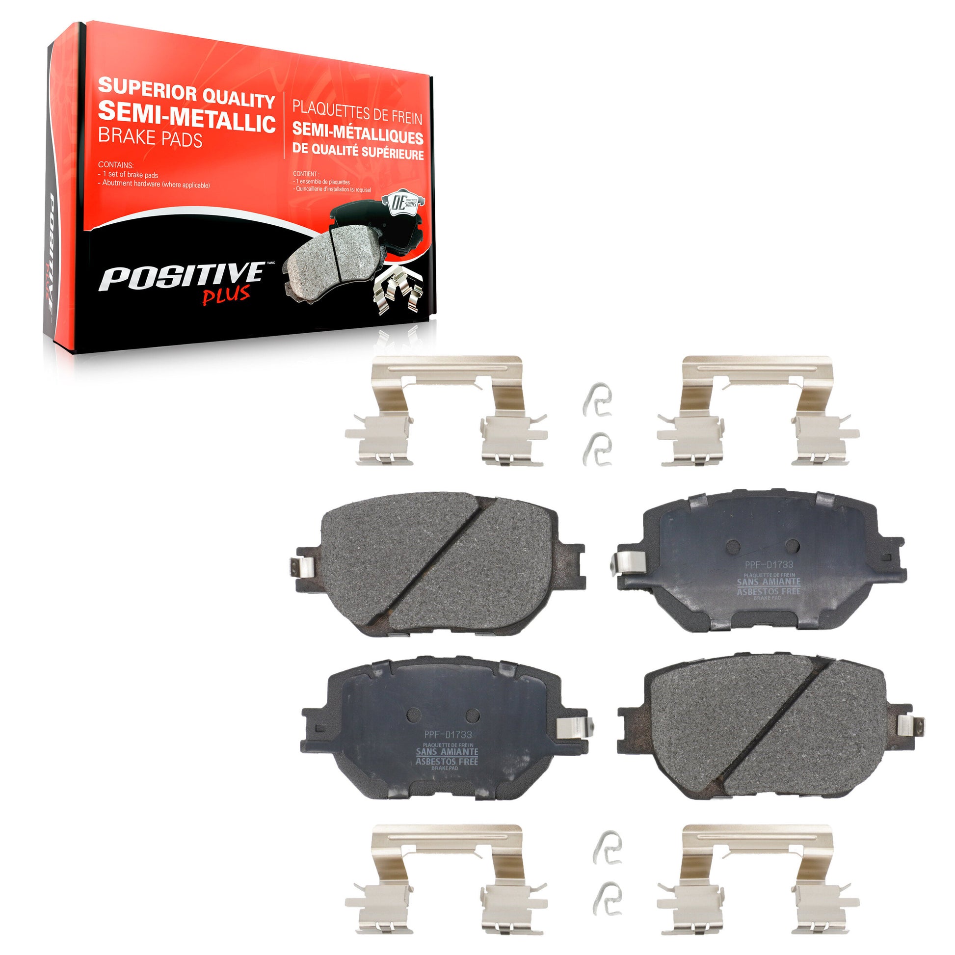 Positive Plus PPF-D1733 Disc Brake Pad for 2014-2015 Lexus IS250 - Front