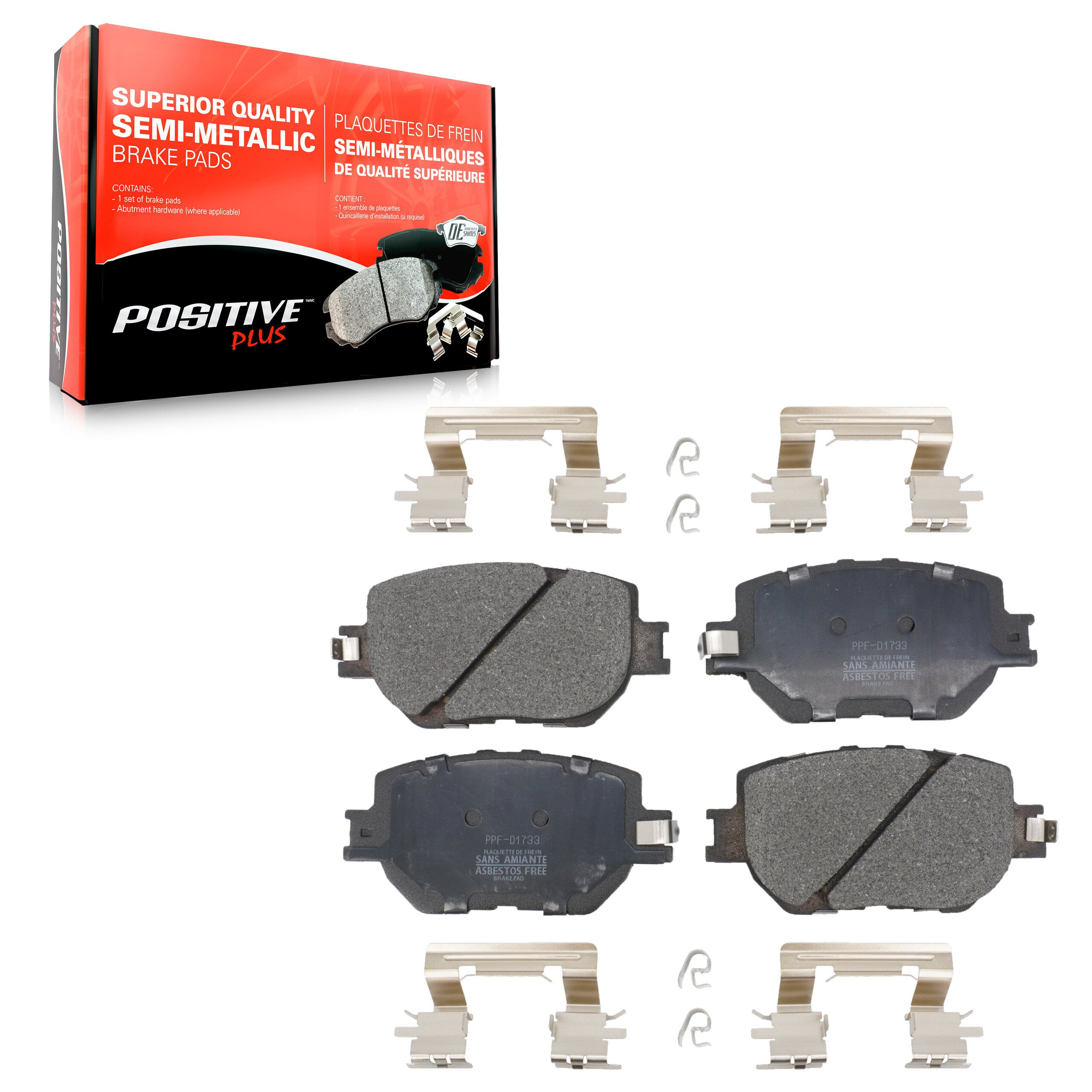 Positive Plus PPF-D1733 Disc Brake Pad for 2014-2015 Lexus IS250 - Front