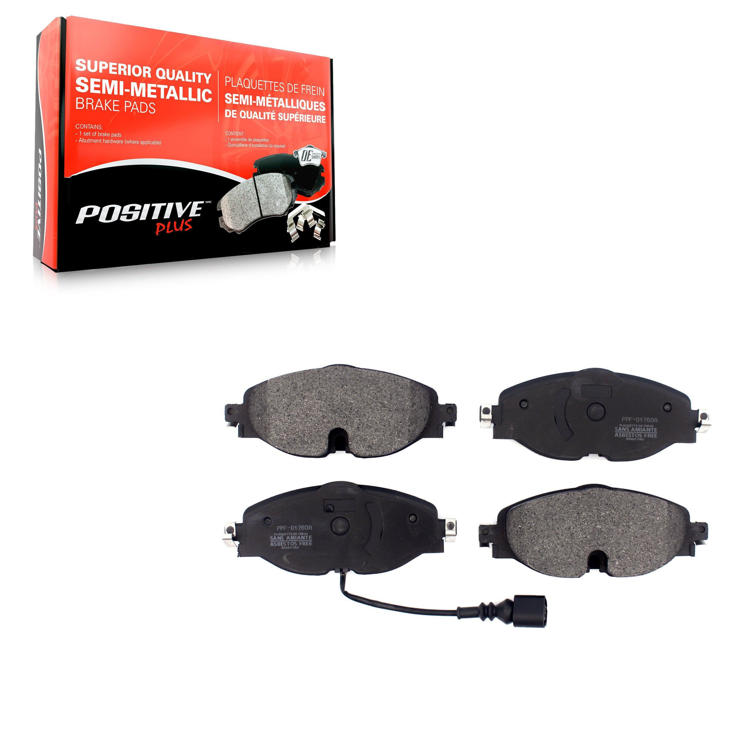 Positive Plus PPF-D1760A Disc Brake Pad for 2015-2025 Volkswagen Jetta, Volkswagen Taos, Volkswagen Golf - Front