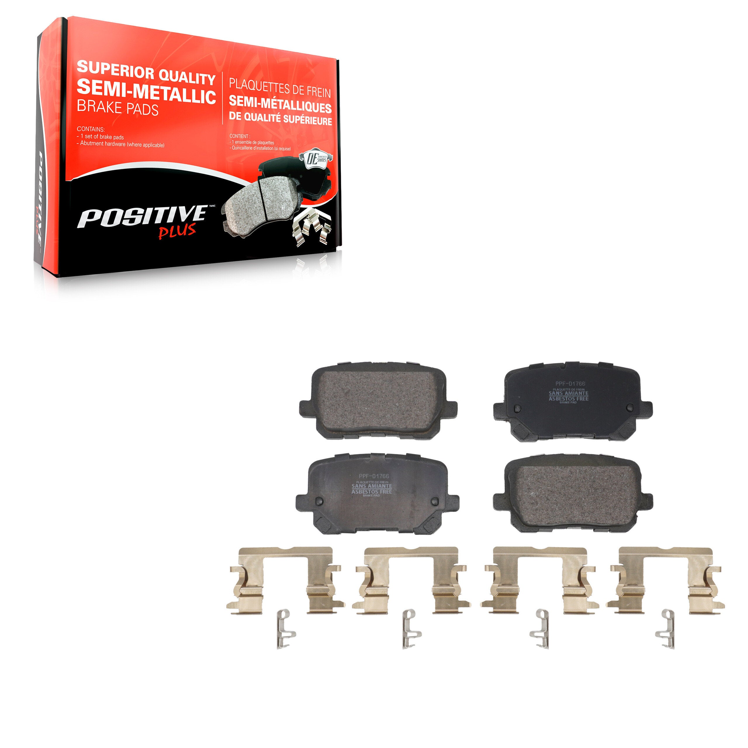 Positive Plus PPF-D1766 Disc Brake Pad for 2014-2023 Dodge Charger - Rear
