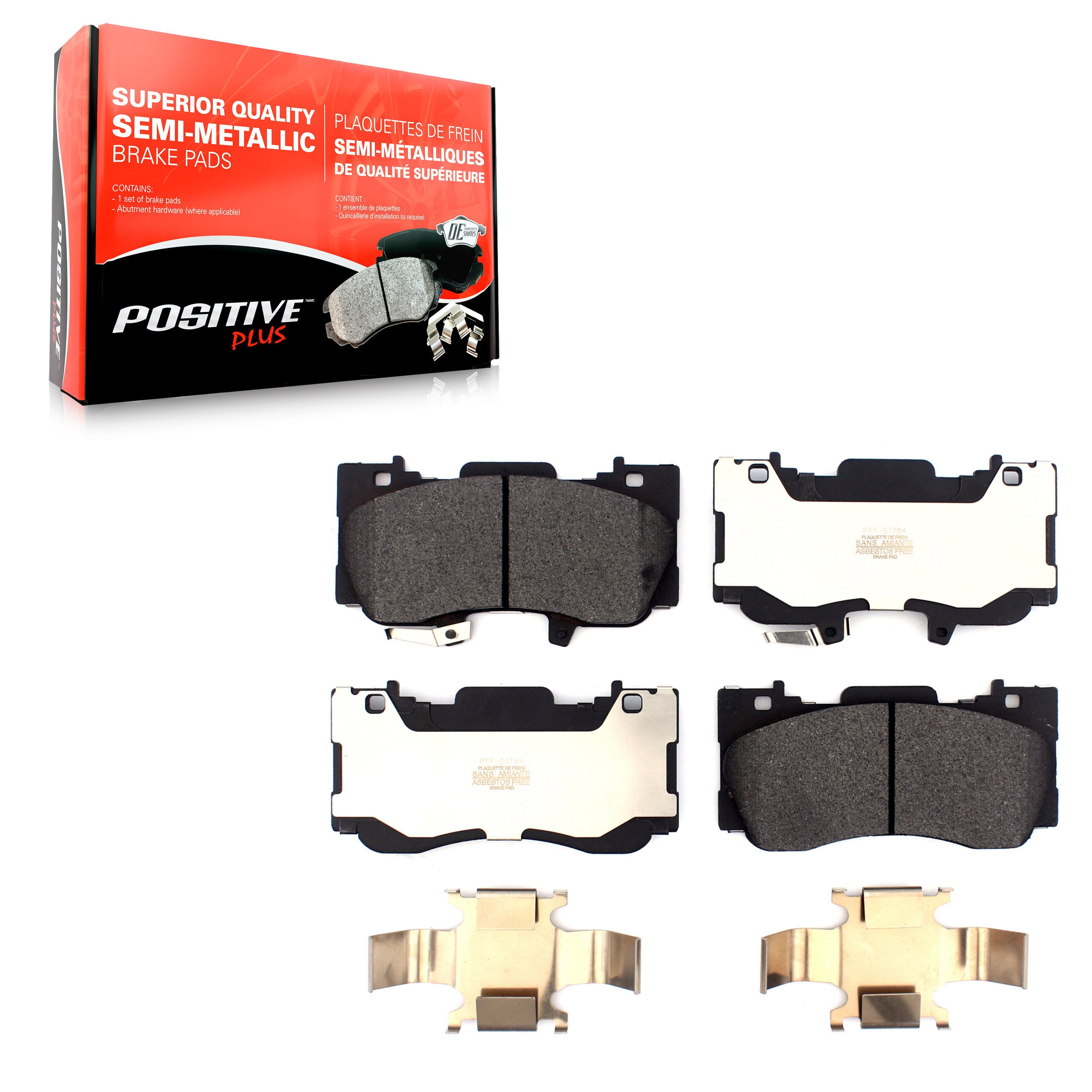 Positive Plus PPF-D1784 Disc Brake Pad for 2015-2023 Ford Mustang - Front