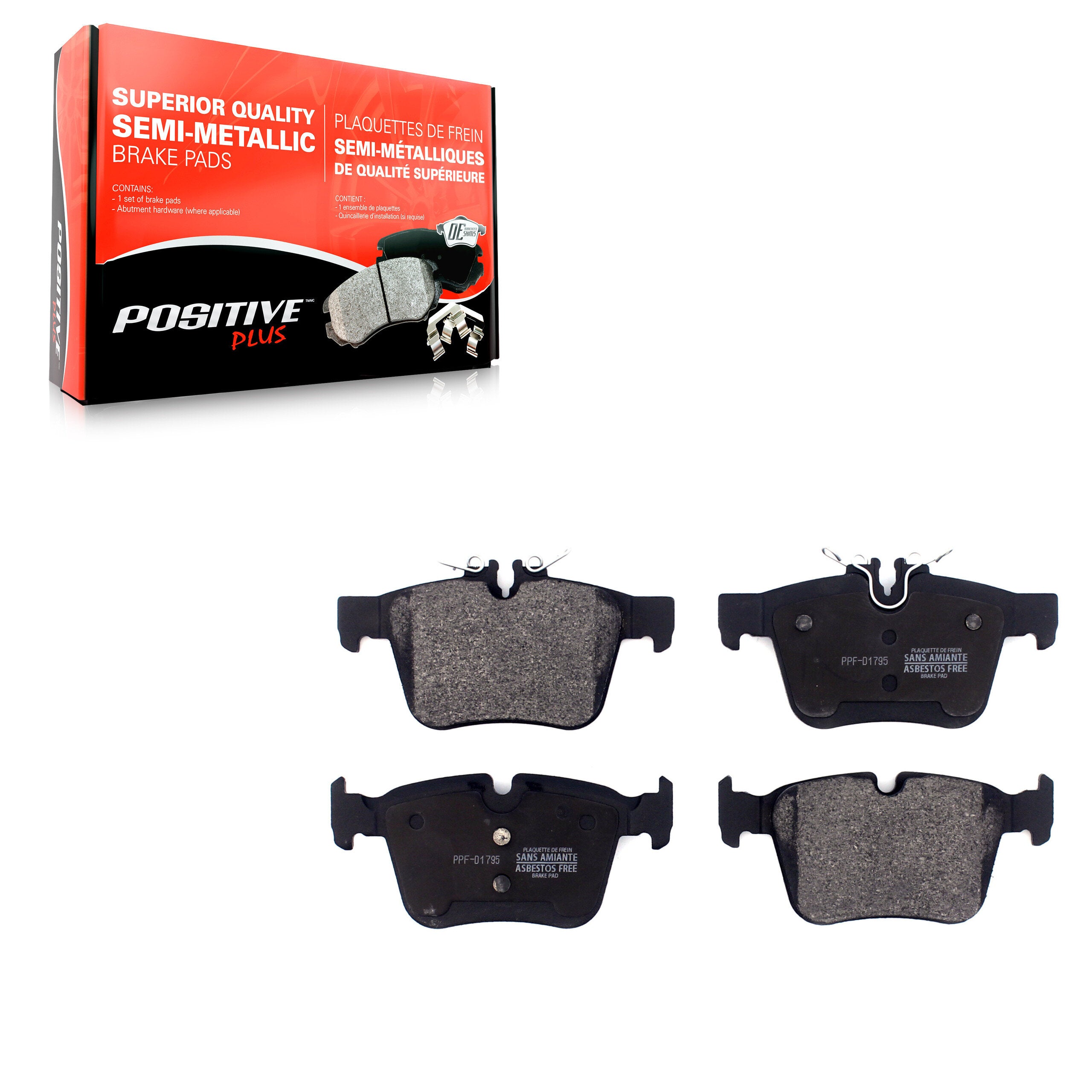 Positive Plus PPF-D1795 Disc Brake Pad for 2015-2023 Mercedes-Benz C300, Mercedes-Benz C350e, Mercedes-Benz C400 - Rear