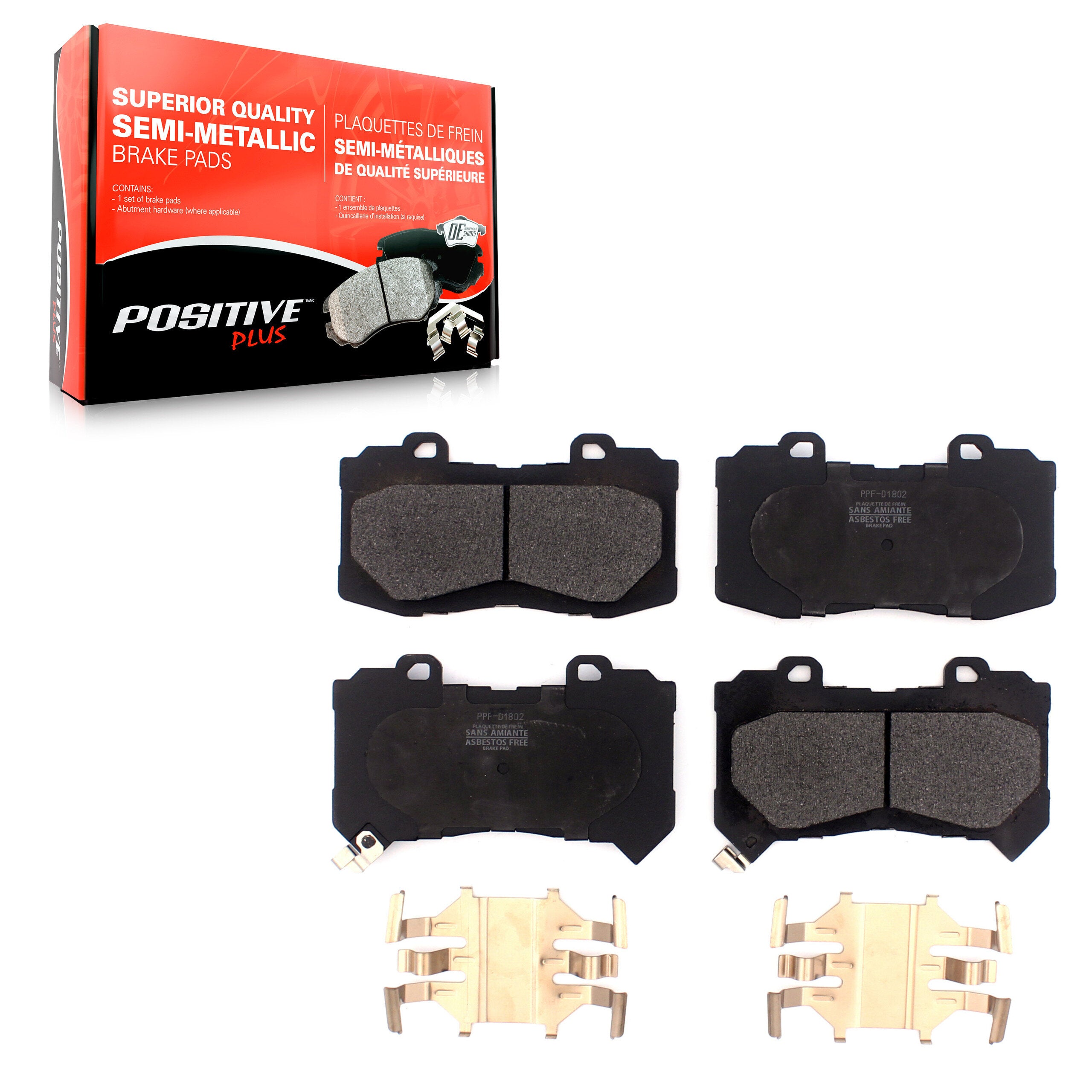 Positive Plus PPF-D1802 Disc Brake Pad for 2015-2020 Chevrolet Colorado, GMC Canyon - Front
