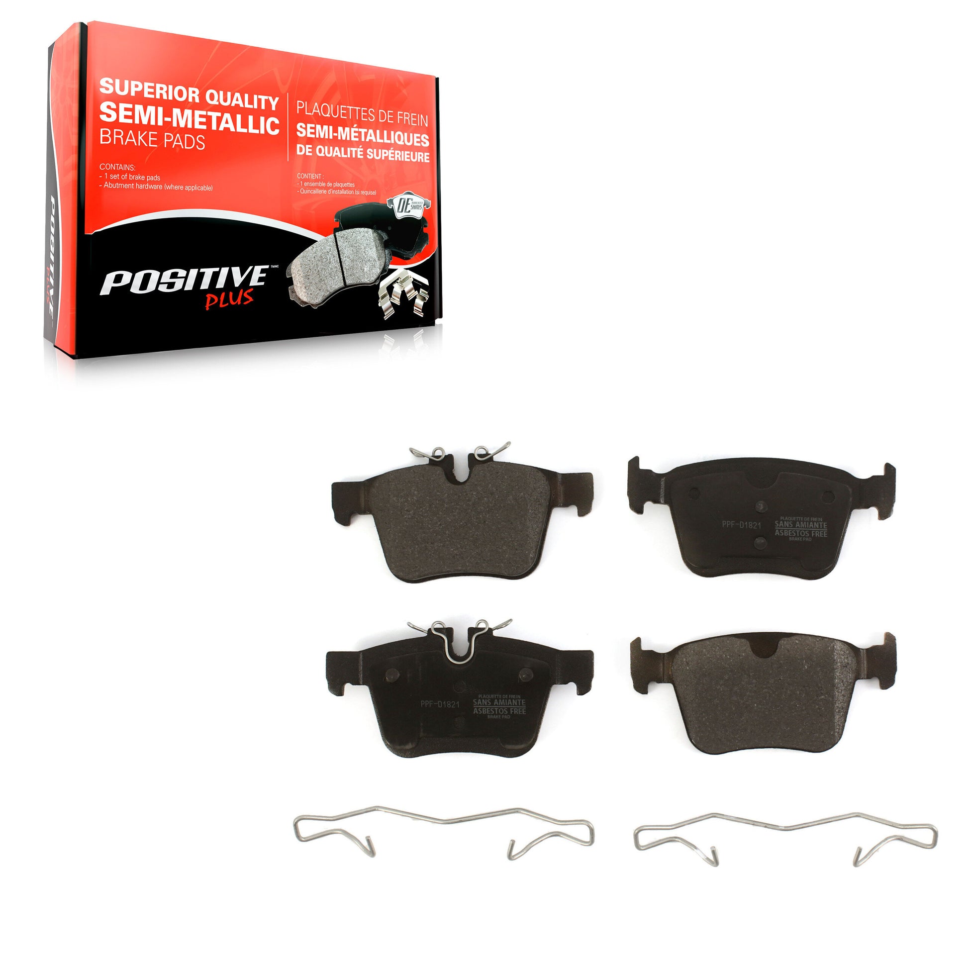Positive Plus PPF-D1821 Disc Brake Pad for 2015-2024 Volvo S60, Jaguar F-Pace, Land Rover Range Rover Velar - Rear