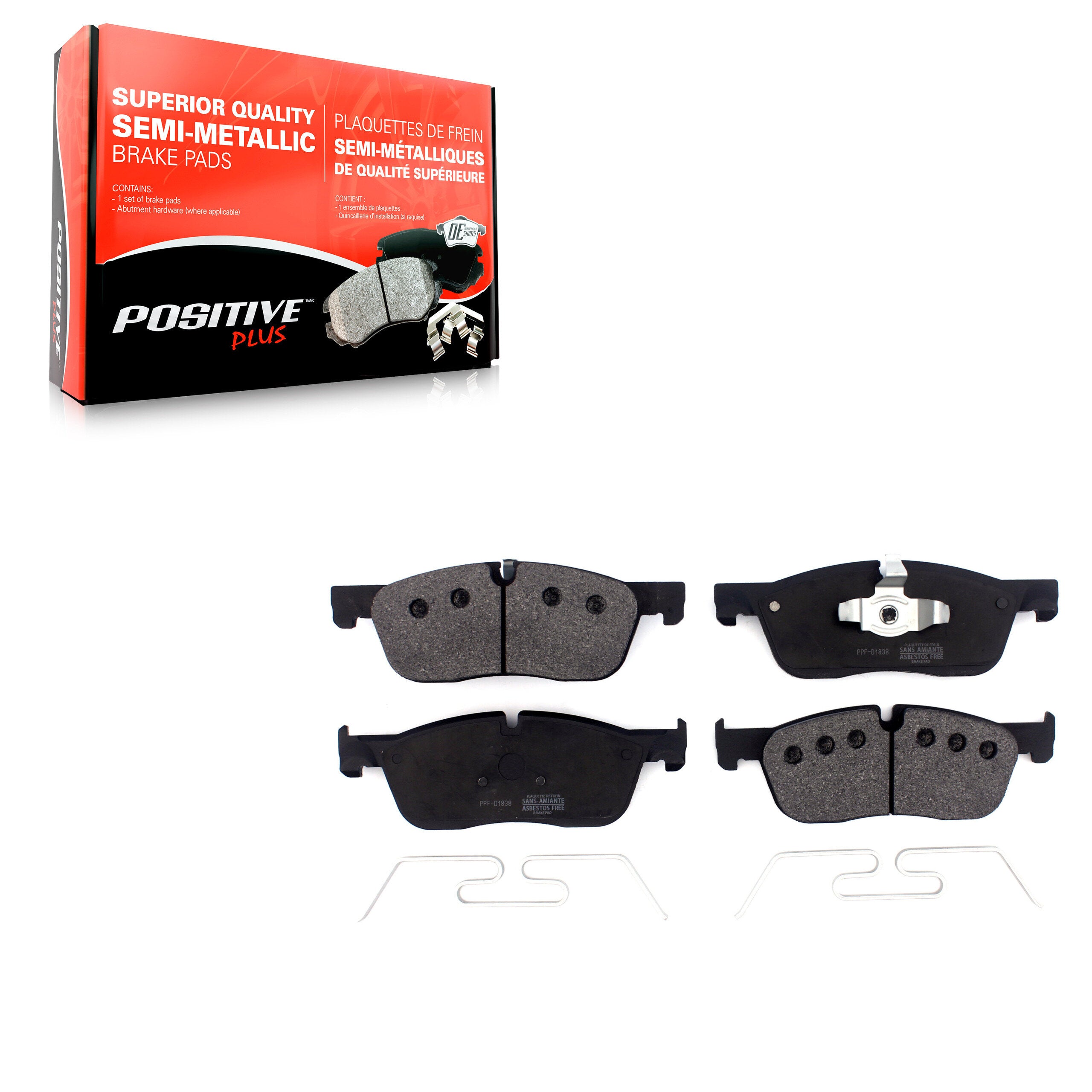 Positive Plus PPF-D1838 Disc Brake Pad for 2015-2024 Jaguar XE, Jaguar XF, Jaguar E-Pace - Front