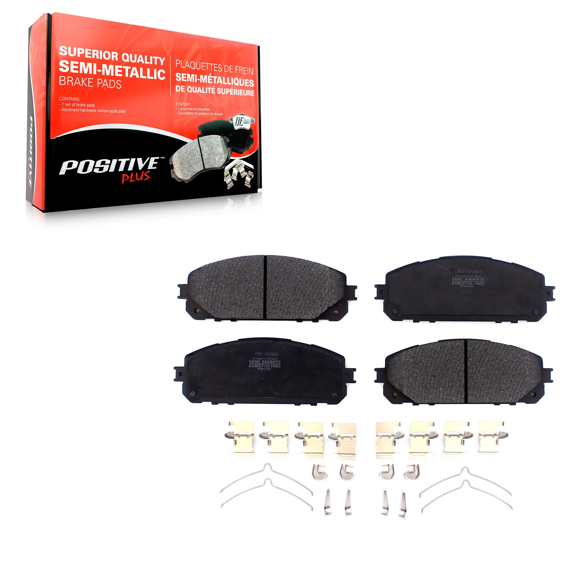 Positive Plus PPF-D1843 Disc Brake Pad for 2014-2023 Jeep Cherokee - Front