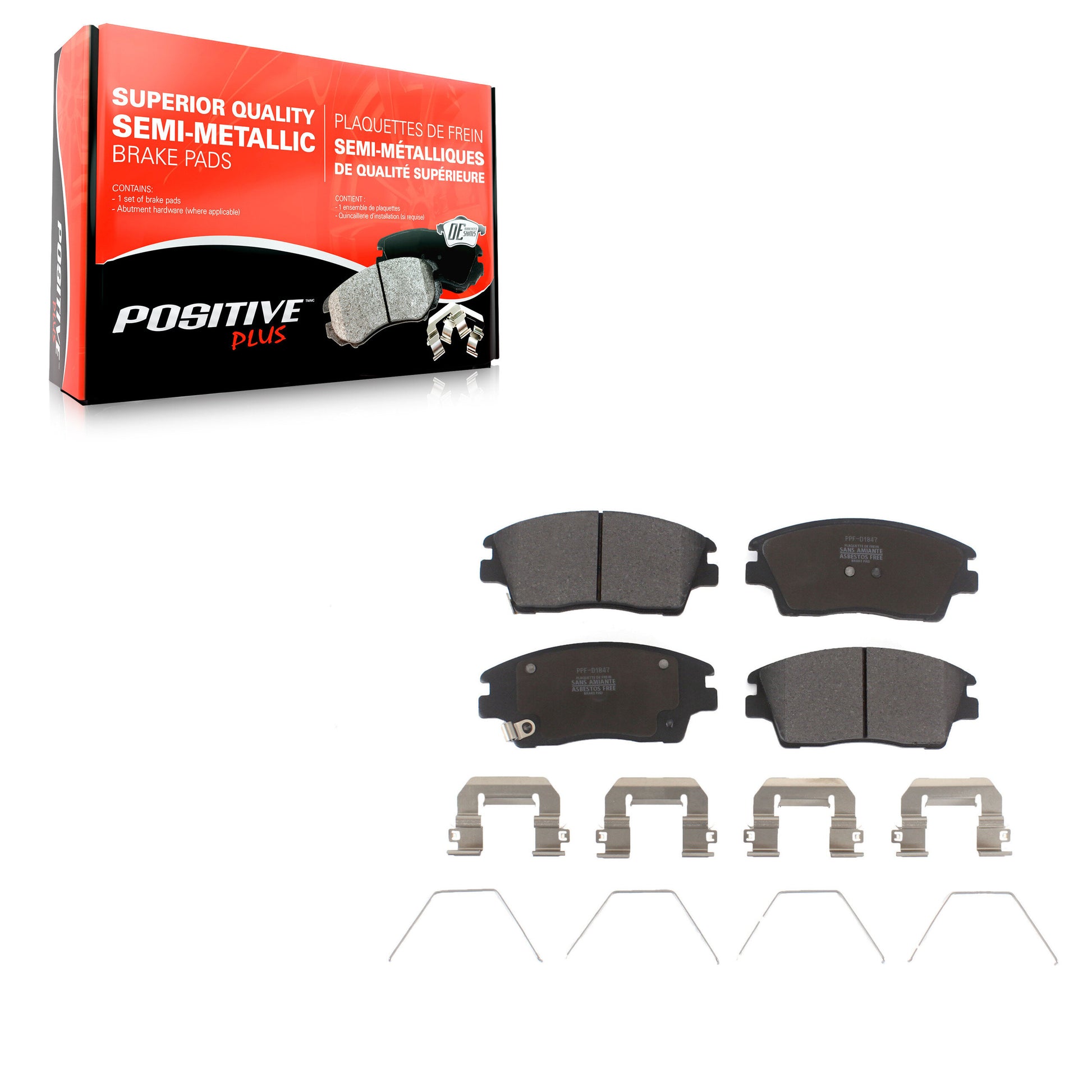 Positive Plus PPF-D1847 Disc Brake Pad for 2016-2022 Hyundai Tucson, Hyundai Elantra, Kia Sportage - Front