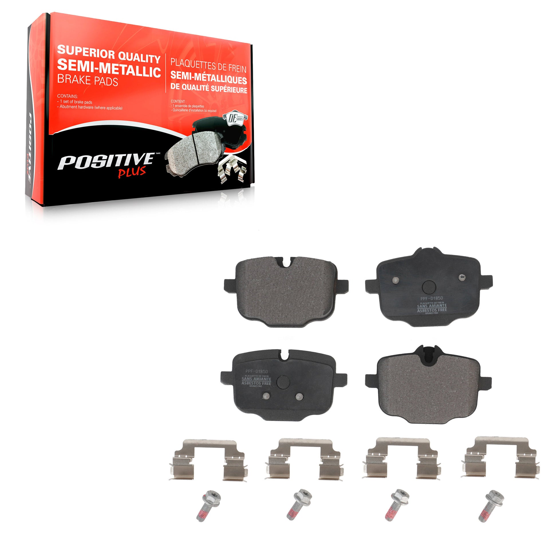 Positive Plus PPF-D1850 Disc Brake Pad for 2016-2024 BMW 840i, BMW 840i Gran Coupe, BMW 840i xDrive - Rear