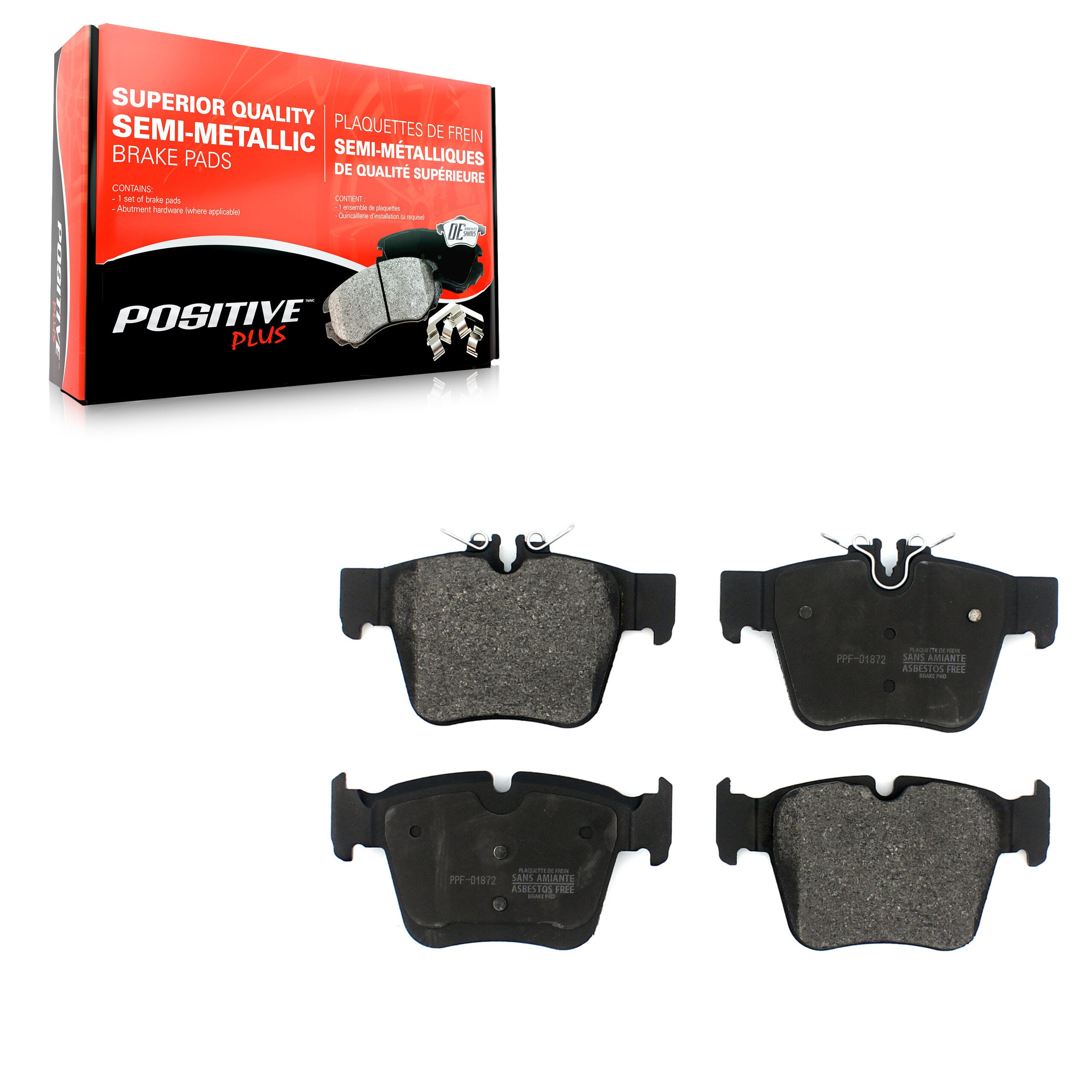 Positive Plus PPF-D1872 Disc Brake Pad for 2016-2023 Mercedes-Benz C43 AMG, Mercedes-Benz GLC350e, Mercedes-Benz GLC43 AMG - Rear