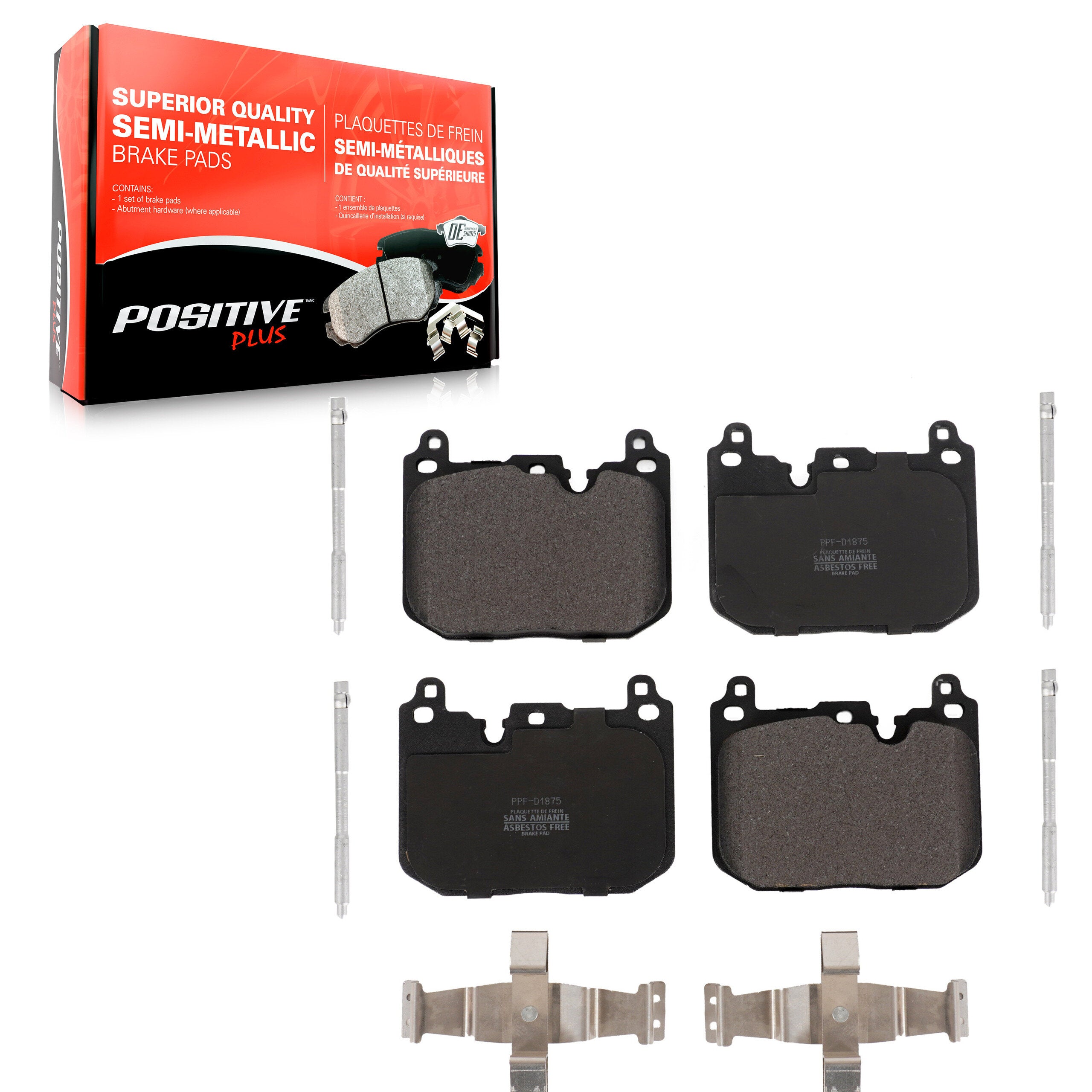 Positive Plus PPF-D1875 Disc Brake Pad for 2015-2024 BMW 228i Gran Coupe, Mini Cooper Clubman, BMW 228i xDrive Gran Coupe - Front