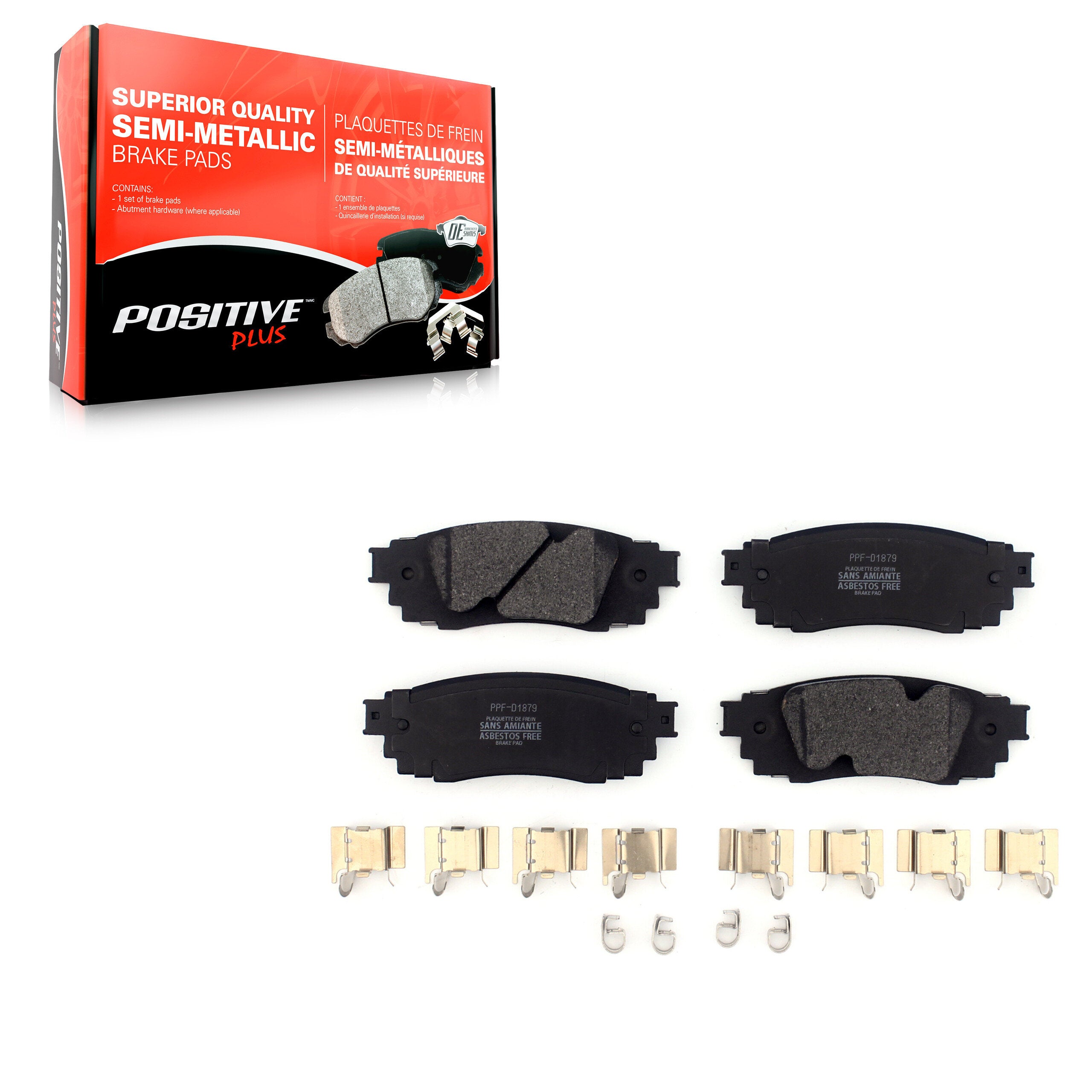 Positive Plus PPF-D1879 Disc Brake Pad for 2016-2022 Lexus RX350, Lexus RX350L, Lexus RX450hL - Rear