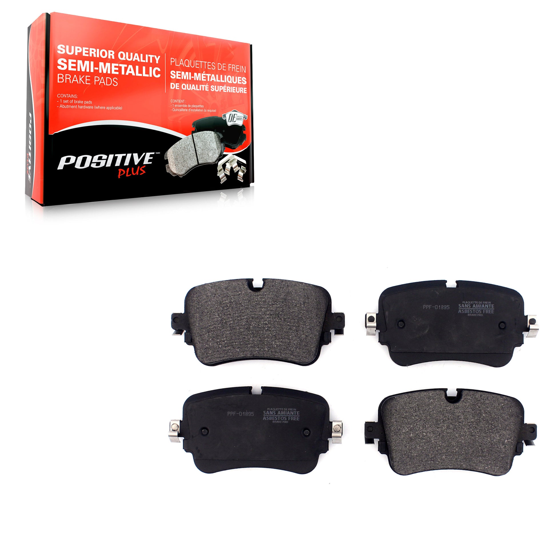 Positive Plus PPF-D1895 Disc Brake Pad for 2017-2020 Audi A8 Quattro, Audi Q7, Audi Q8 - Rear