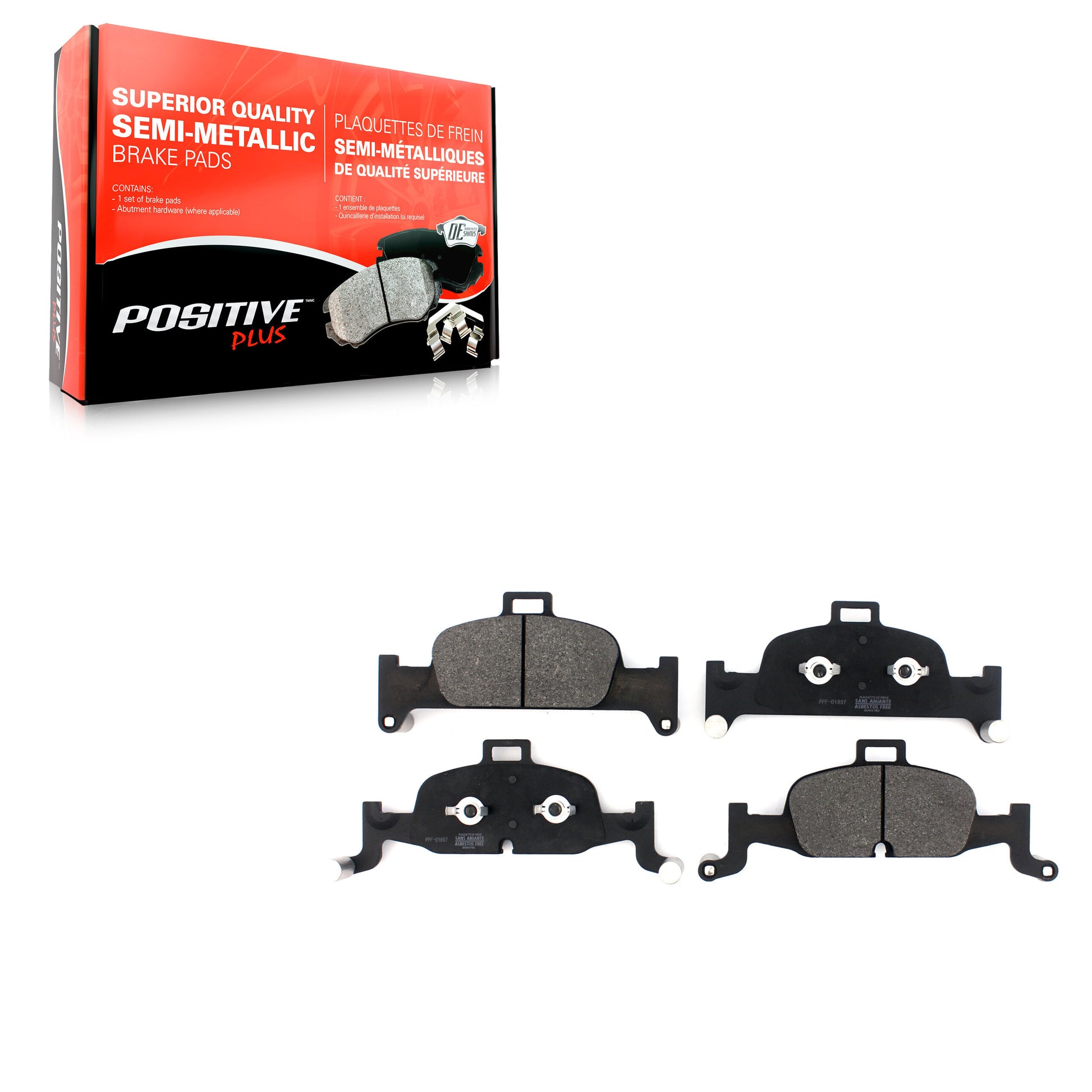 Positive Plus PPF-D1897 Disc Brake Pad for 2017-2024 Audi A6 Quattro, Audi A5 Quattro, Audi A5 Sportback - Front