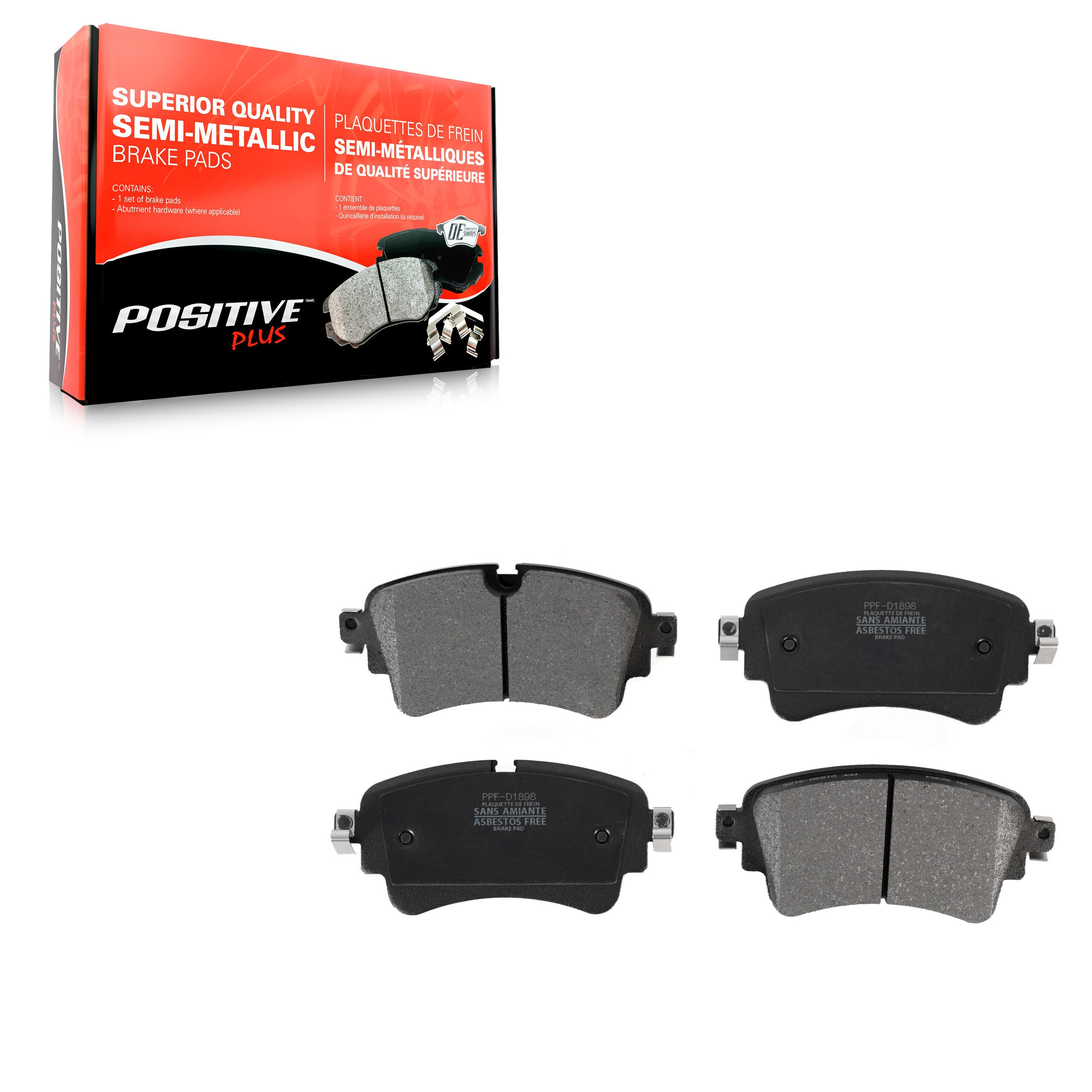 Positive Plus PPF-D1898 Disc Brake Pad for 2017-2021 Audi RS5, Audi RS5 Sportback, Audi A4 - Rear