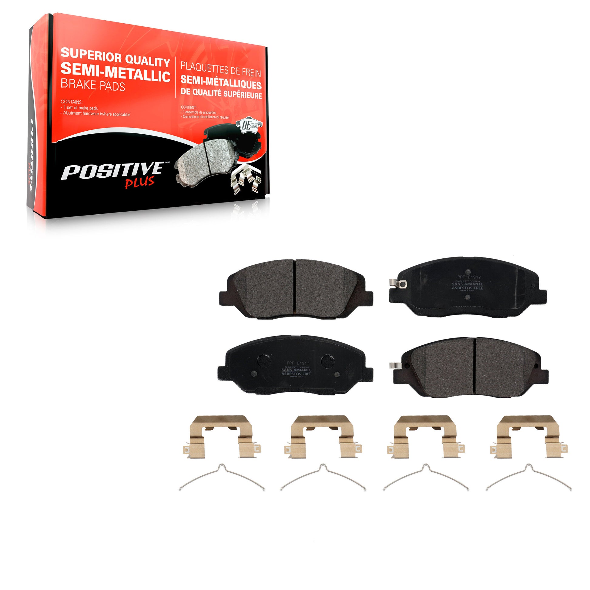 Positive Plus PPF-D1917 Disc Brake Pad for 2017-2019 Hyundai Santa Fe, Hyundai Santa Fe XL - Front