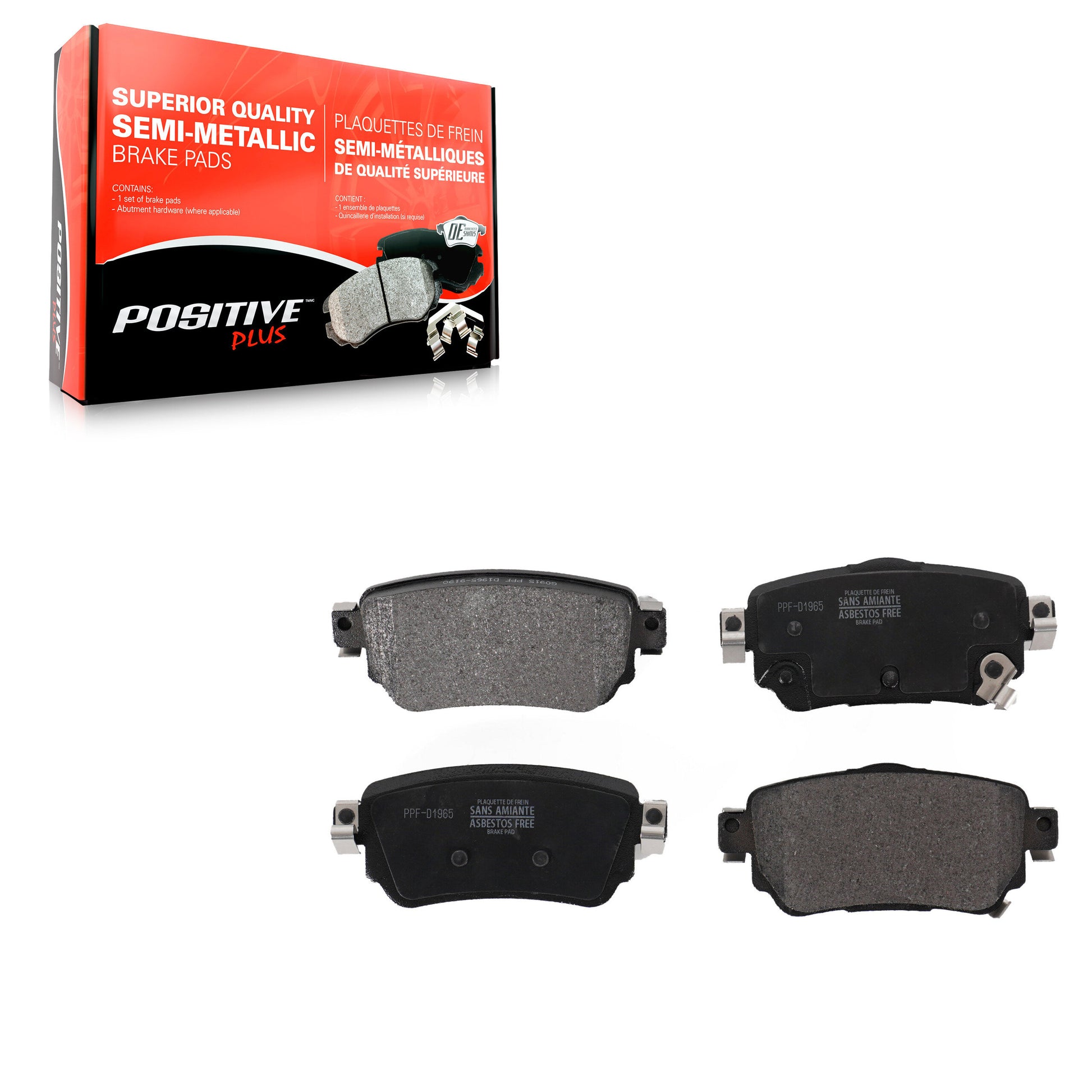 Positive Plus PPF-D1965 Disc Brake Pad for 2018-2023 Nissan LEAF, Nissan Qashqai, Nissan Rogue Sport - Rear
